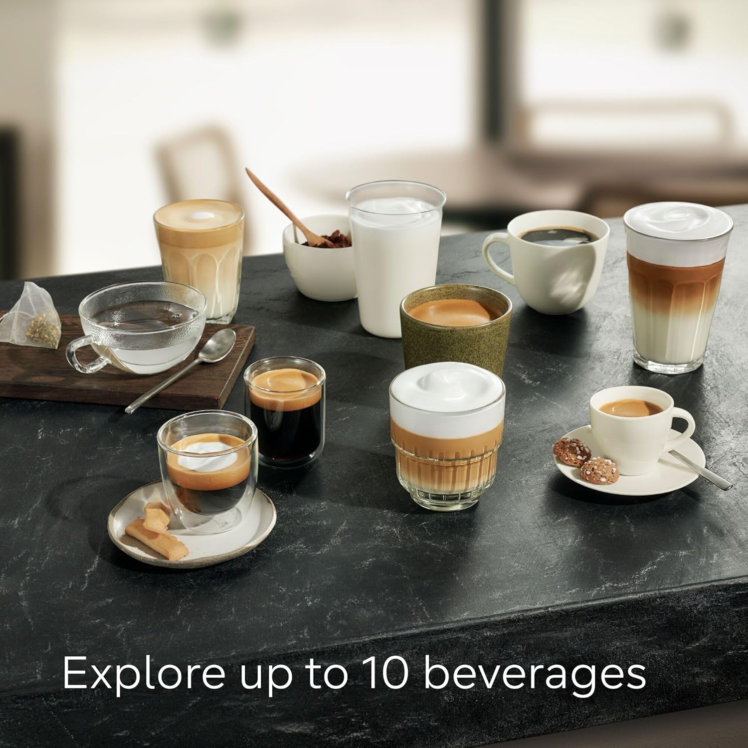 Detalle de Siemens EQ500 TQ513GB1 bean-to-cup coffee machine with coffeeSelect display (silver/piano black)