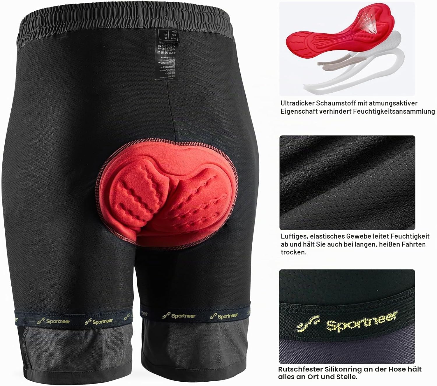 Thumbnail 2 de Sportneer MTB Radlerhose Herren – Gepolsterte 3D-Radhose für Mountainbike und Outdoor