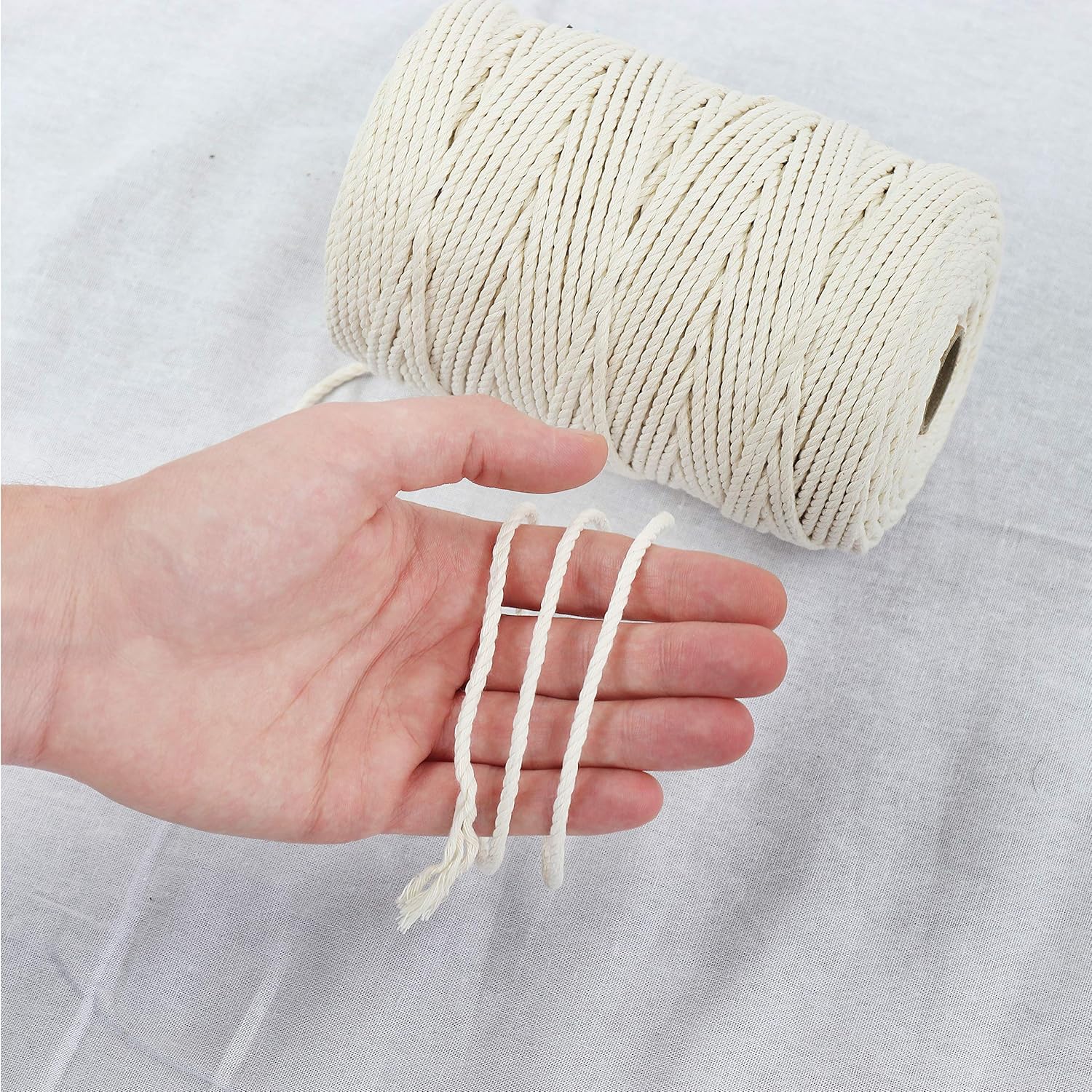 Thumbnail 2 de GRÜNTEK Spago Macramé 150 m in Filo di Cotone Bianco — Corda ecologica per giardinaggio e decorazioni