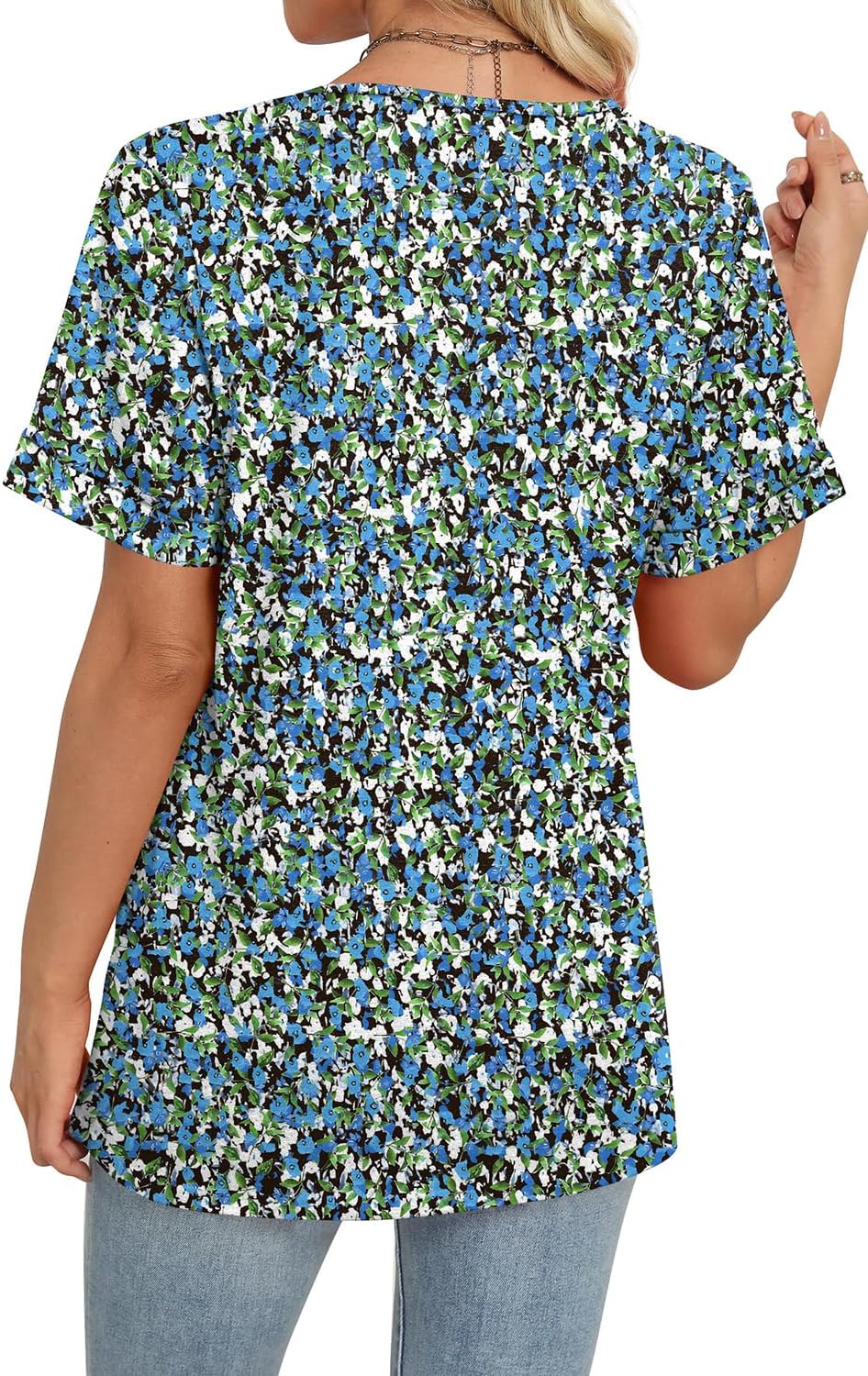 Detalle de WIHOLL Womens Summer Short Sleeve V-Neck T Shirt