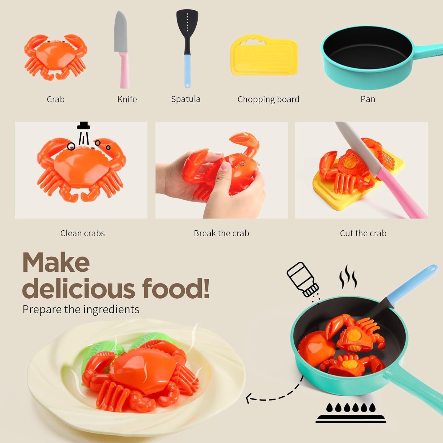 Thumbnail 4 de GILOBABY Kids Play Kitchen 22‑Piece Set