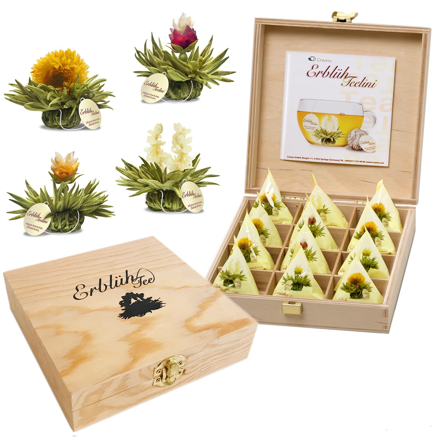 Detalle de Creano Teelini Teeblumen 12er Geschenkset 🍵