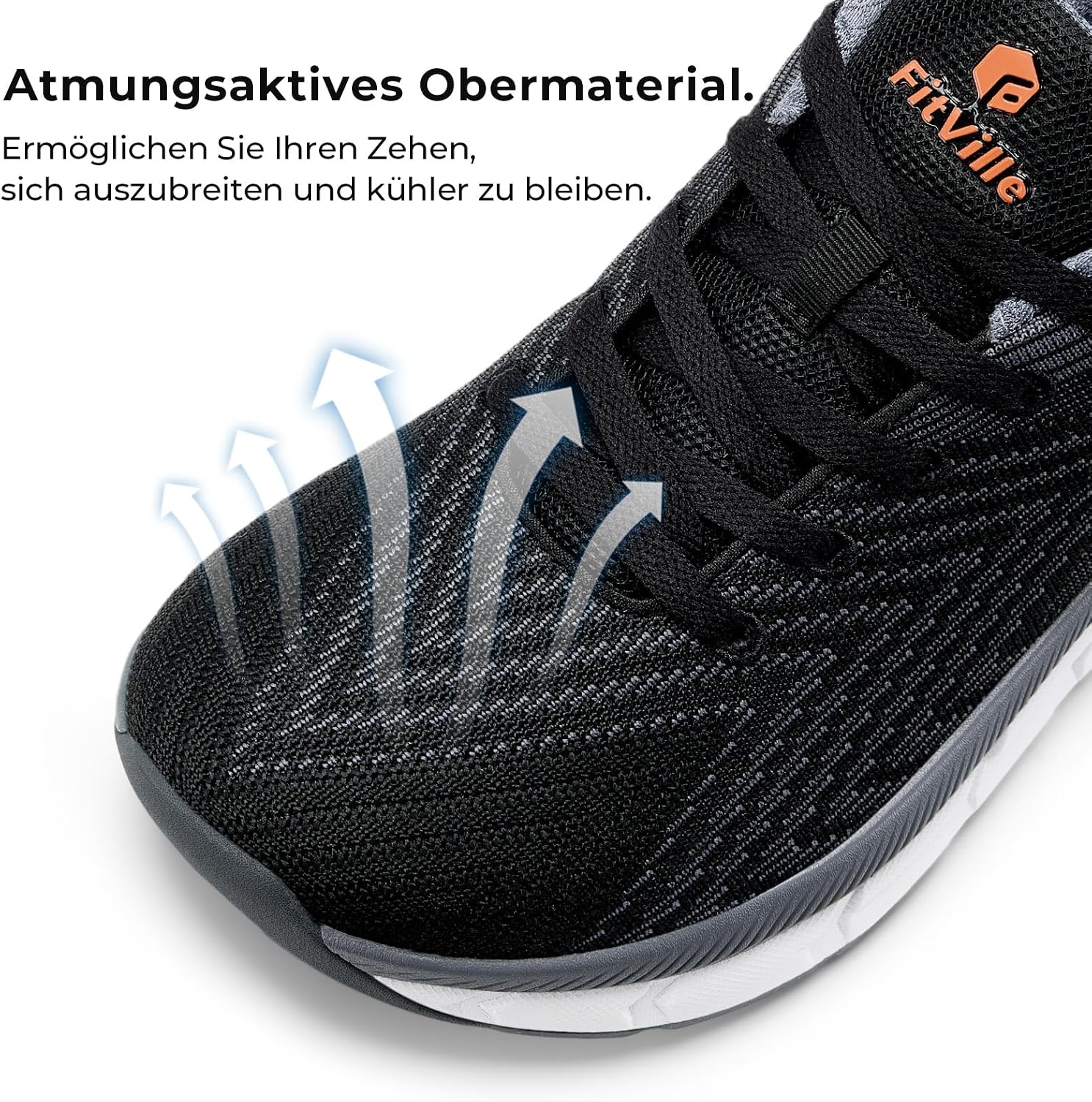 Thumbnail 2 de FitVille Extra Weite Laufschuhe Herren – Gedämpfte, atmungsaktive Jogging- und Sportschuhe mit breiter Zehenbox