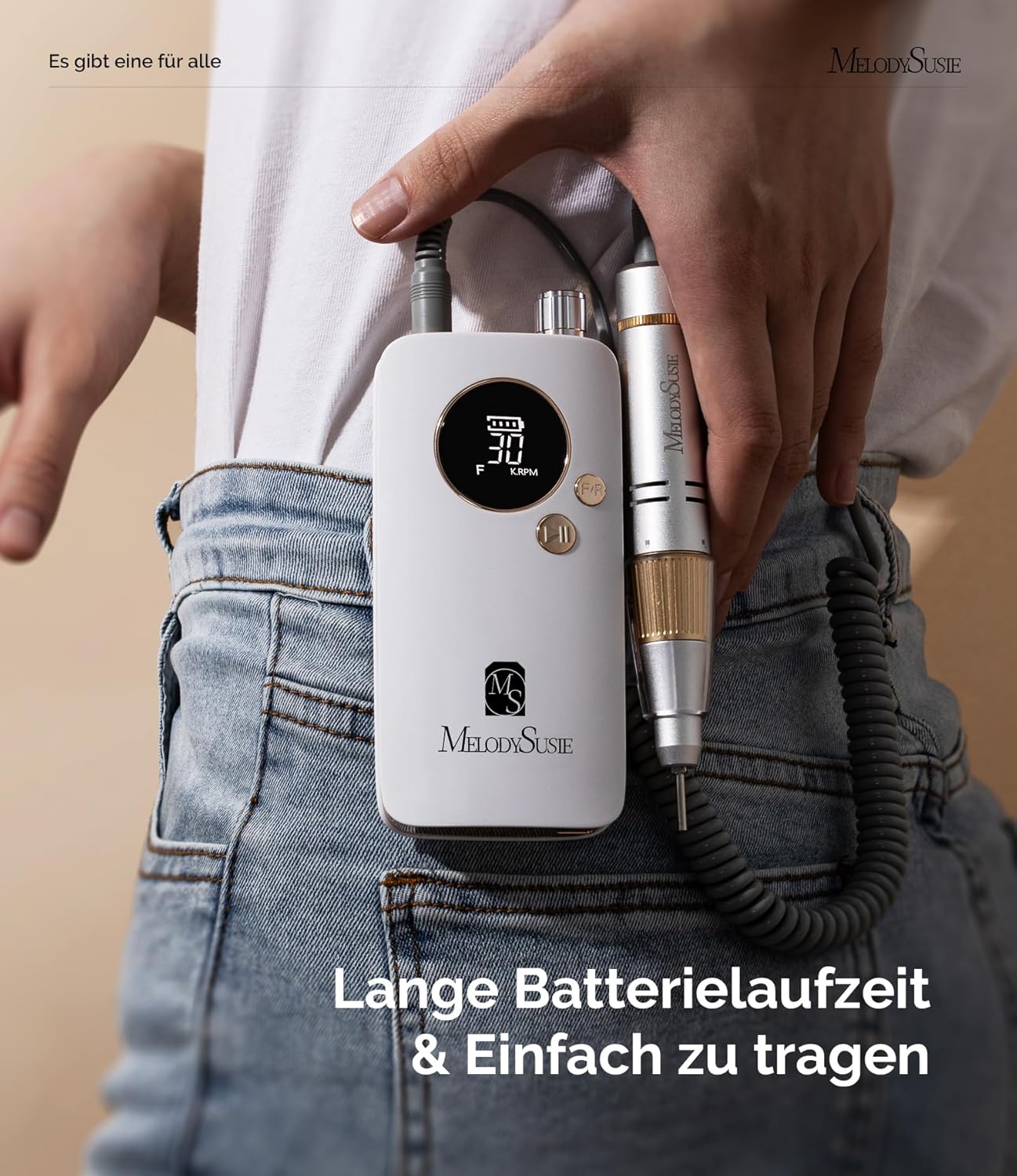 Thumbnail 1 de MelodySusie tragbarer Nagelfräser SC320F (bis 30.000 U/min, kabellos) für Gel, Acryl & Polieren