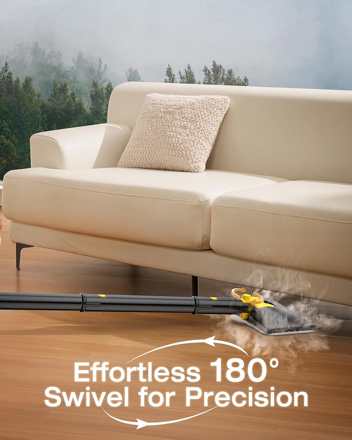 Thumbnail 4 de 10-in-1 Steam Mop with Detachable Handheld Steamer (350ml Tank, 10s Heat-Up, 248°F) for Floors, Carpets, Tiles, BBQ Grills and More