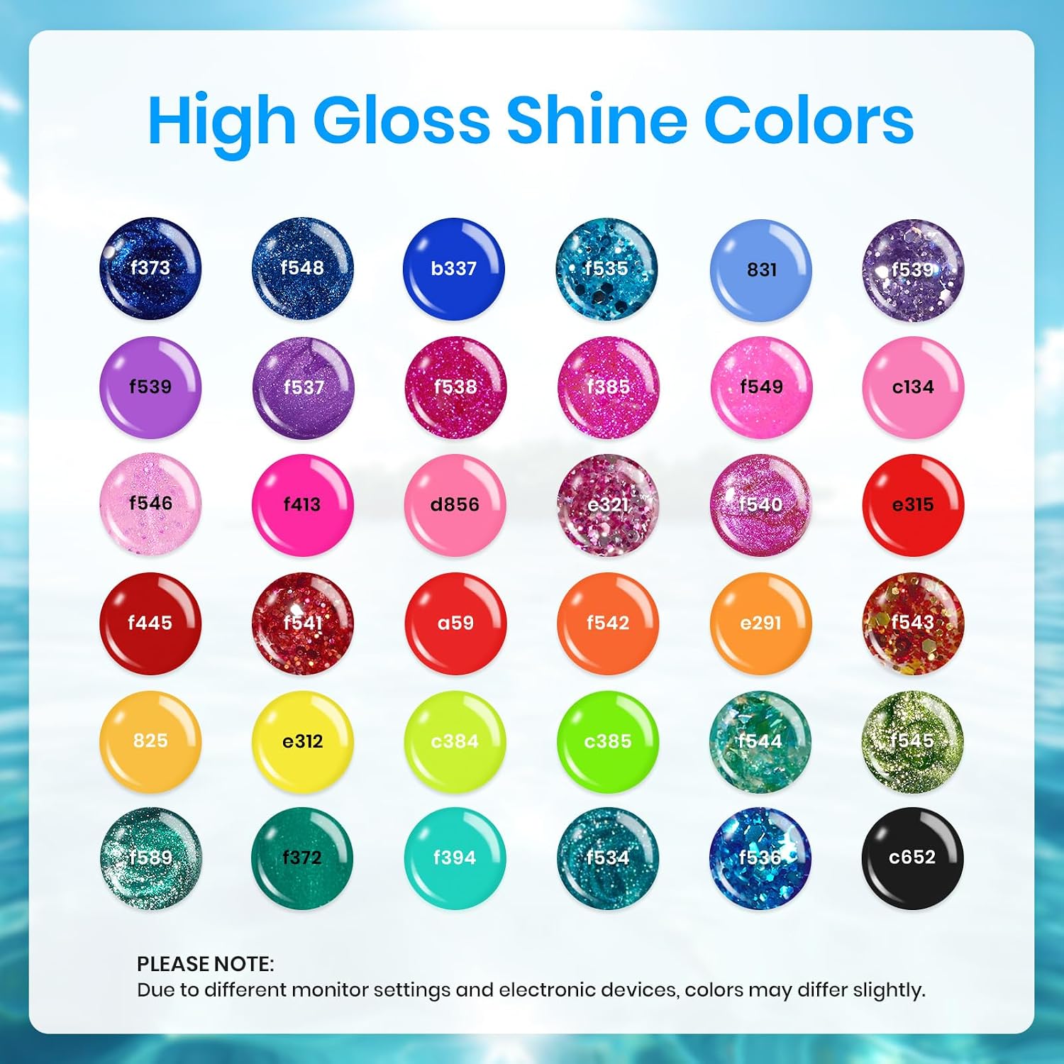 Detalle 2 de Beetles 36-Color Gel Nail Polish Kit with Cat Eye, Glitter and Solid Finishes