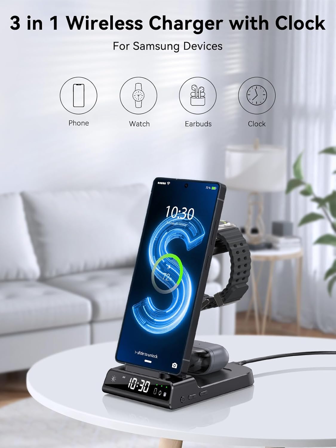 Detalle 2 de Samsung Galaxy S25 Ultra 3-in-1 Wireless Charger