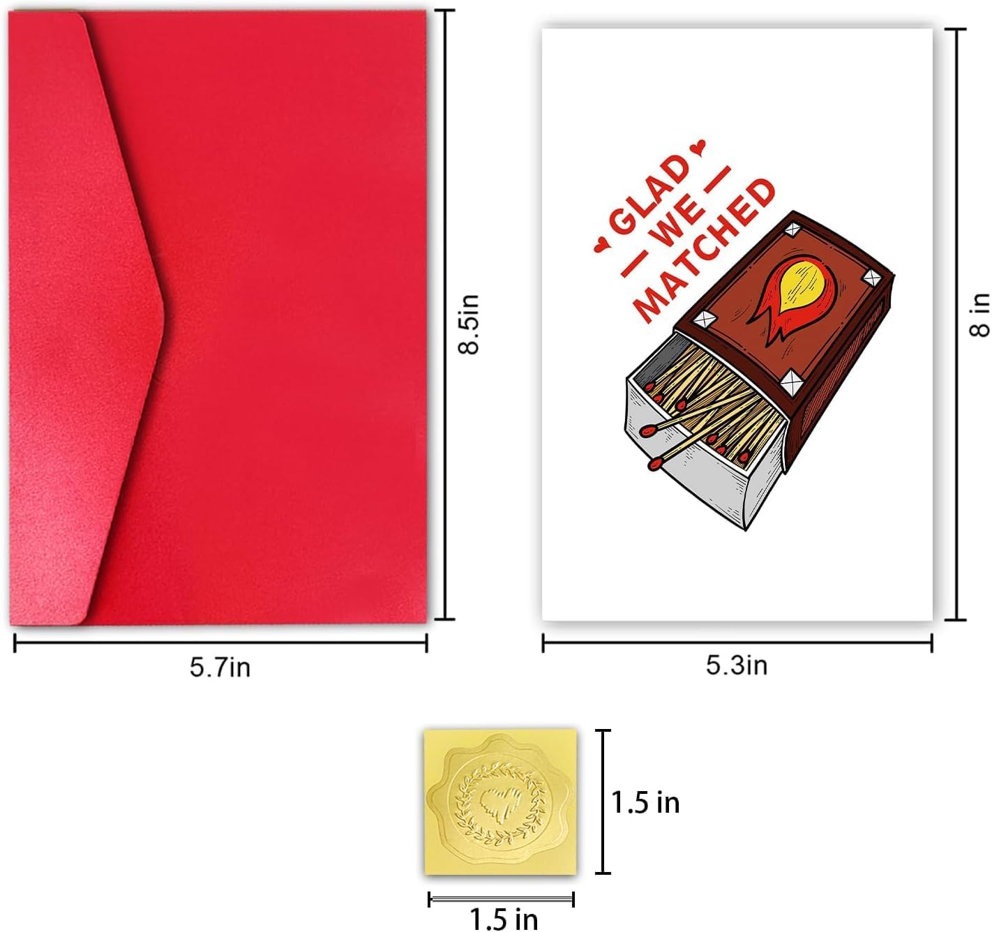 Detalle 2 de Funny Valentine's Day card, 8 x 5.3 in