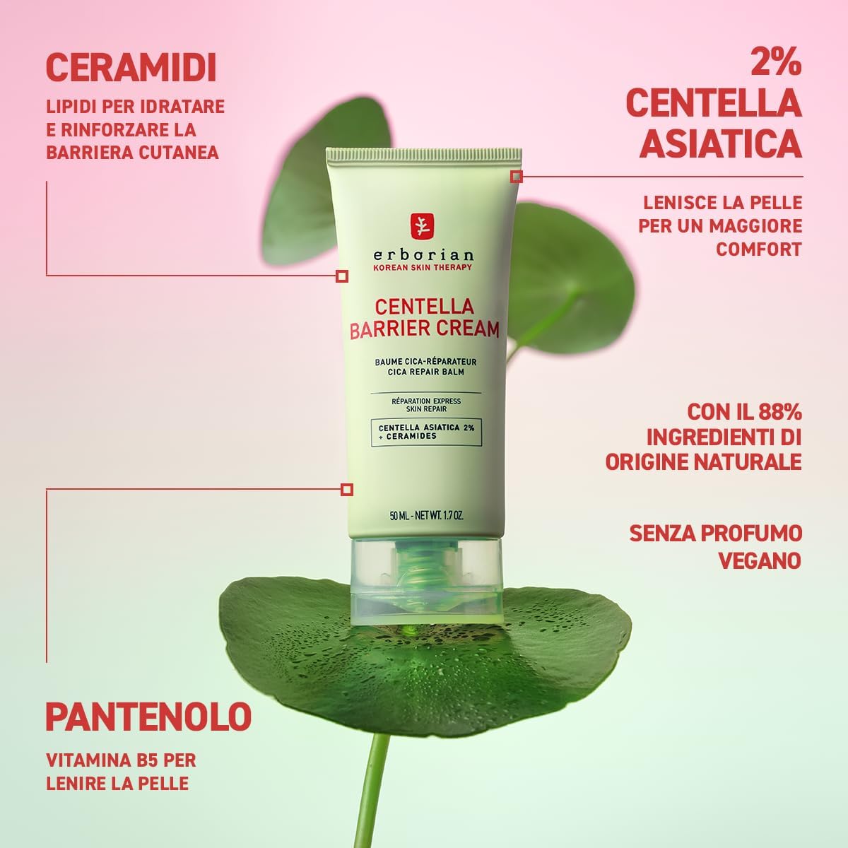 Detalle de Erborian Centella Barrier Cream 50 ml – Balsamo Cica-Riparatore per viso e corpo