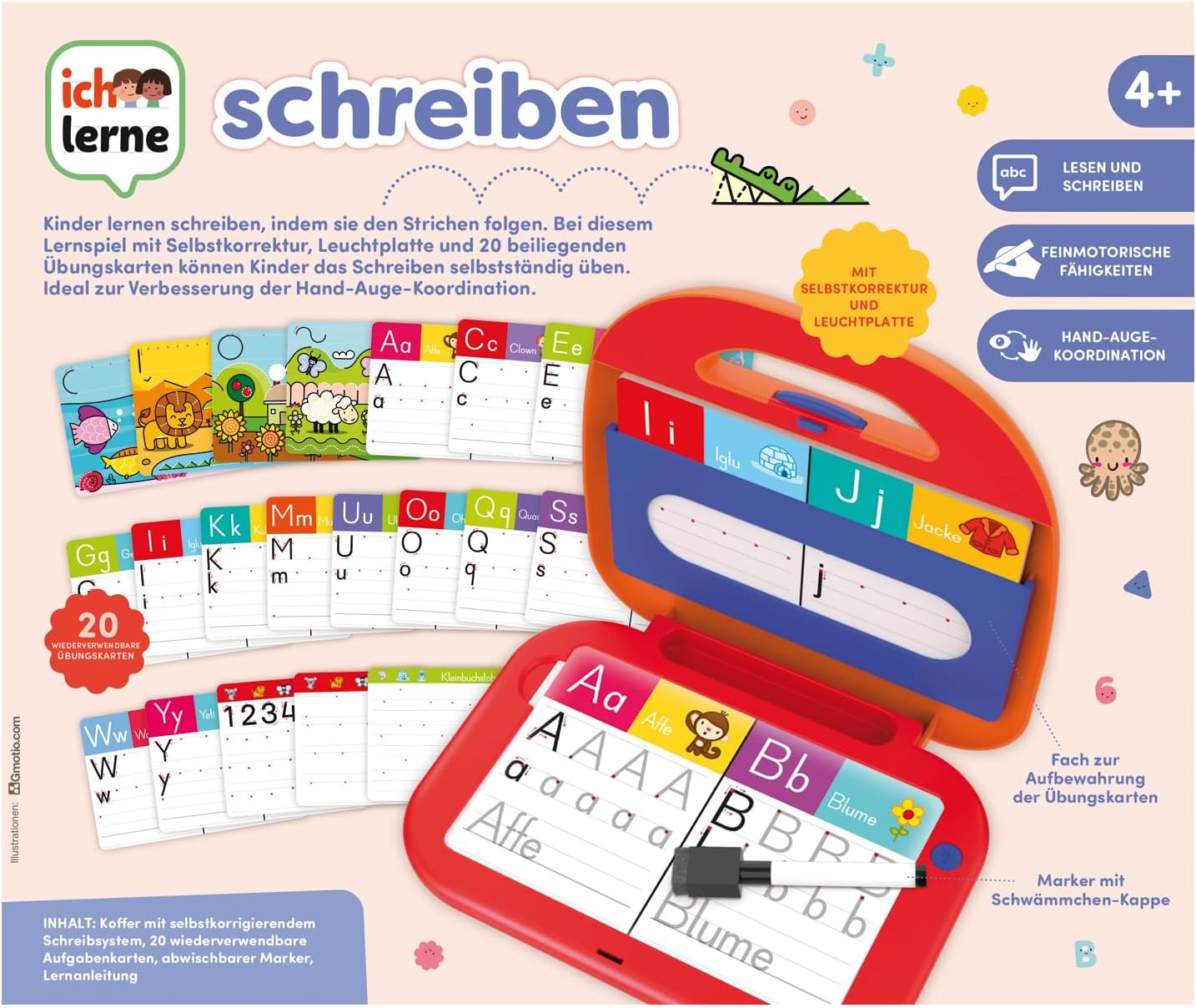 Detalle 2 de Jumbo Ich lerne schreiben – Lernspiel für Kinder ab 4 Jahren