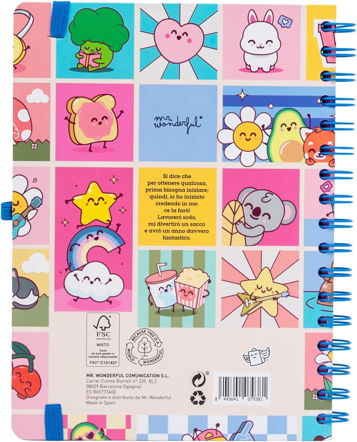 Detalle de Diario scolastico Mr. Wonderful 2026-27 Settimanale: organizzazione settimanale con stile