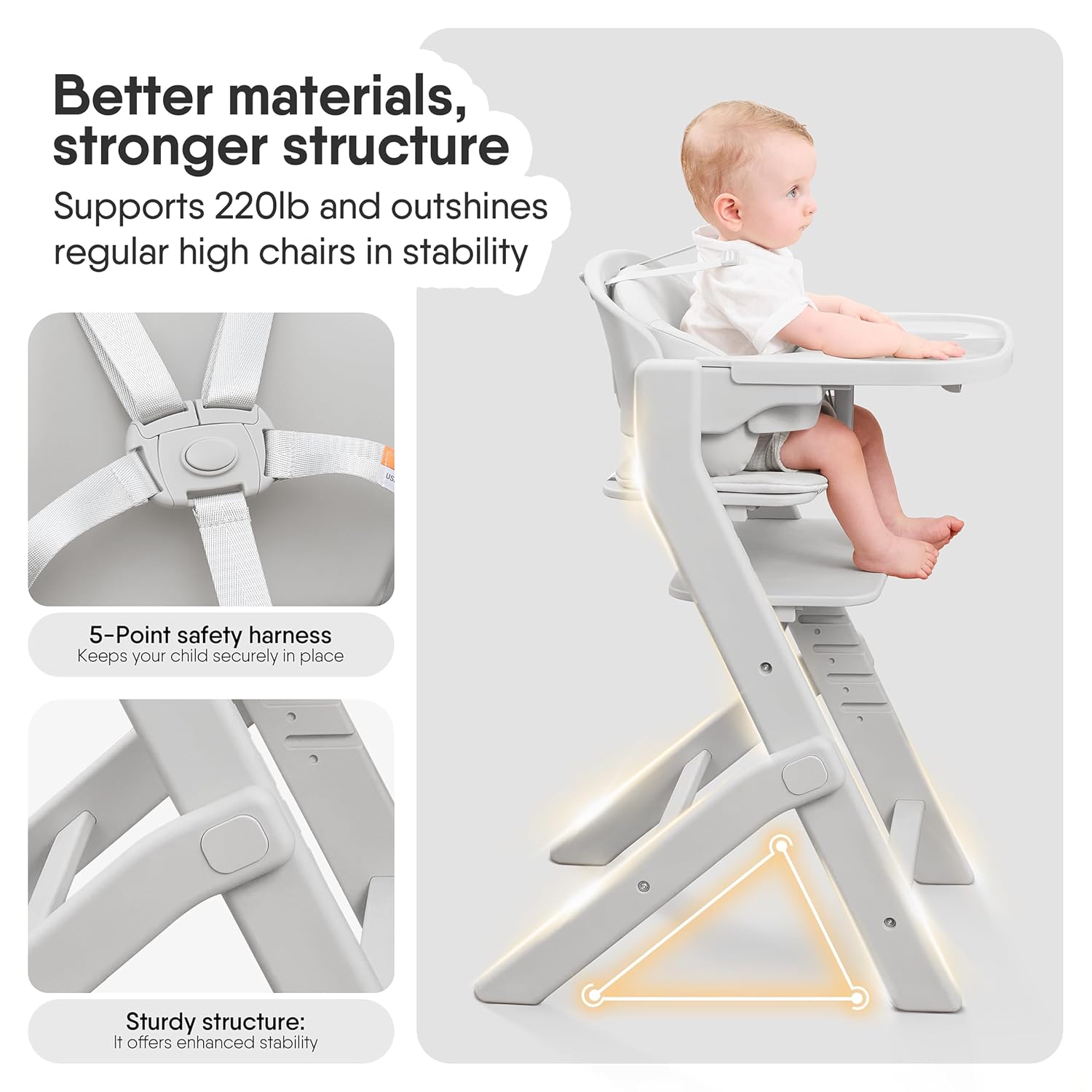 Detalle 1 de Obee Odee Baby High Chair, 220 lb Capacity