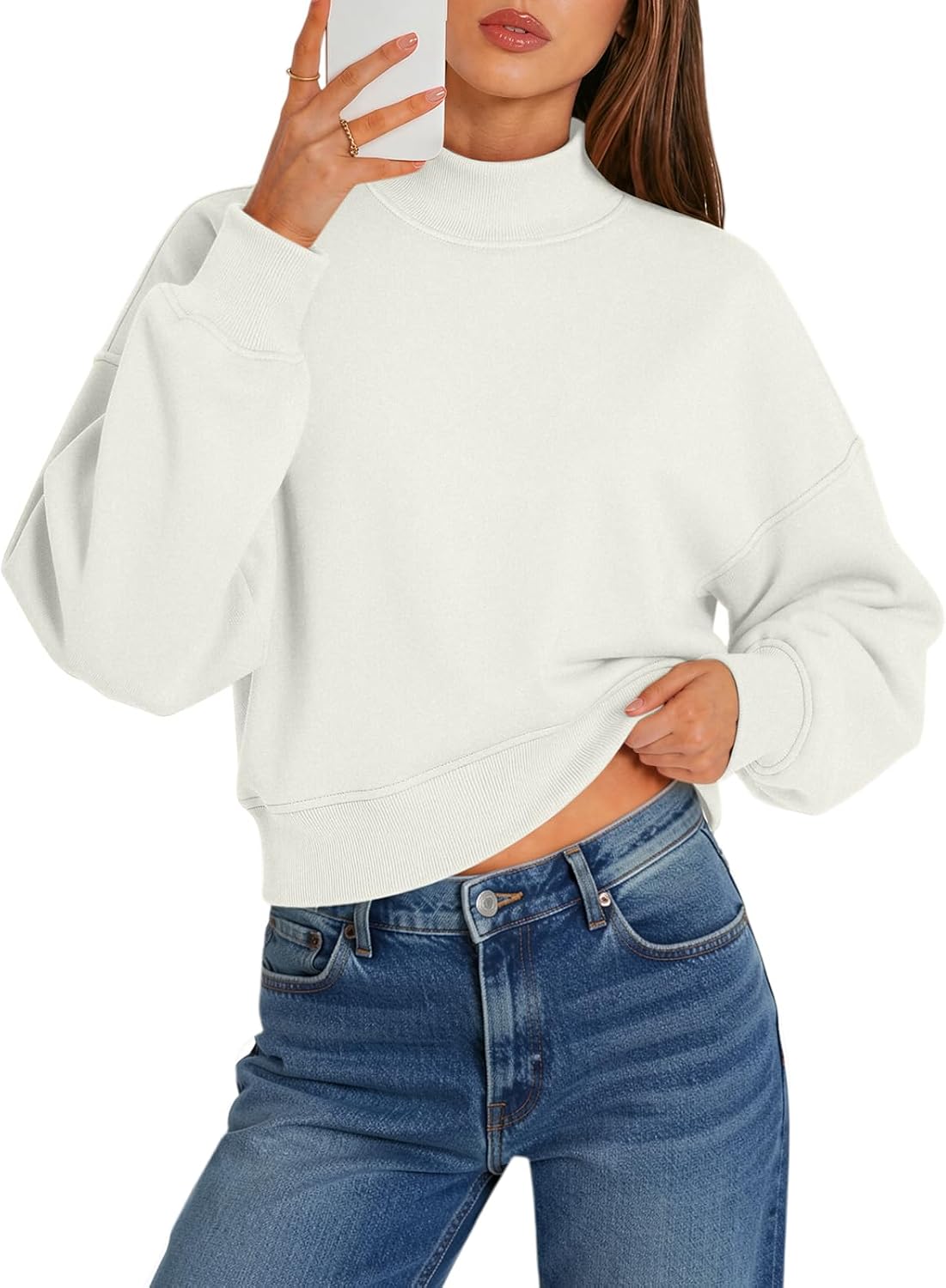 Detalle de ATHMILE Cropped Sweatshirt Cotton