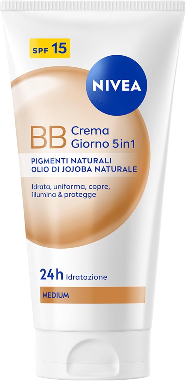 Detalle de NIVEA BB Crema Giorno 5in1 Medium SPF 15 2 x 50 ml – BB crema colorata idratante e protettiva