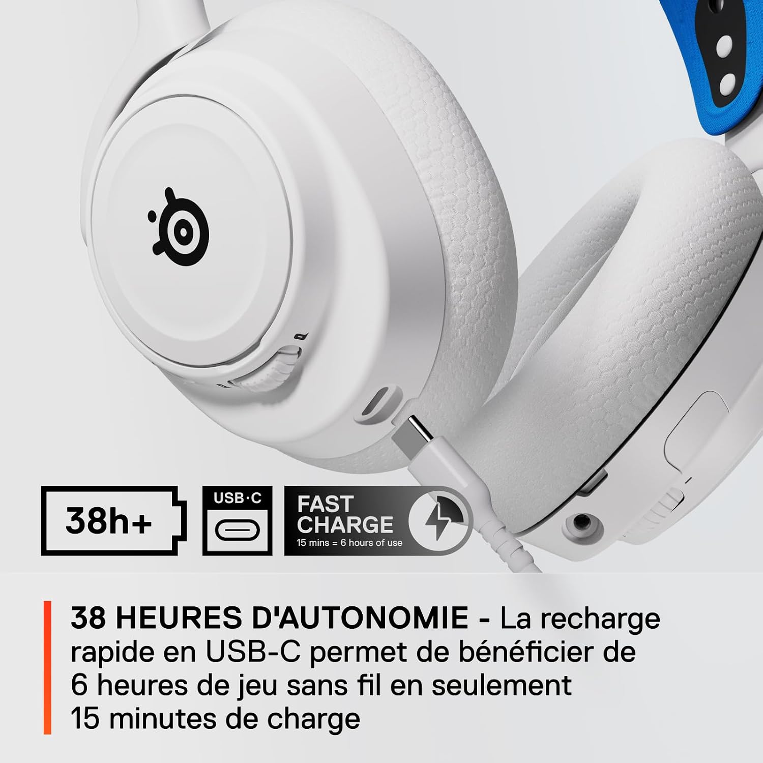 Detalle 2 de SteelSeries Arctis Nova 7P Wireless gamingheadset, wit, 2,4 GHz en Bluetooth
