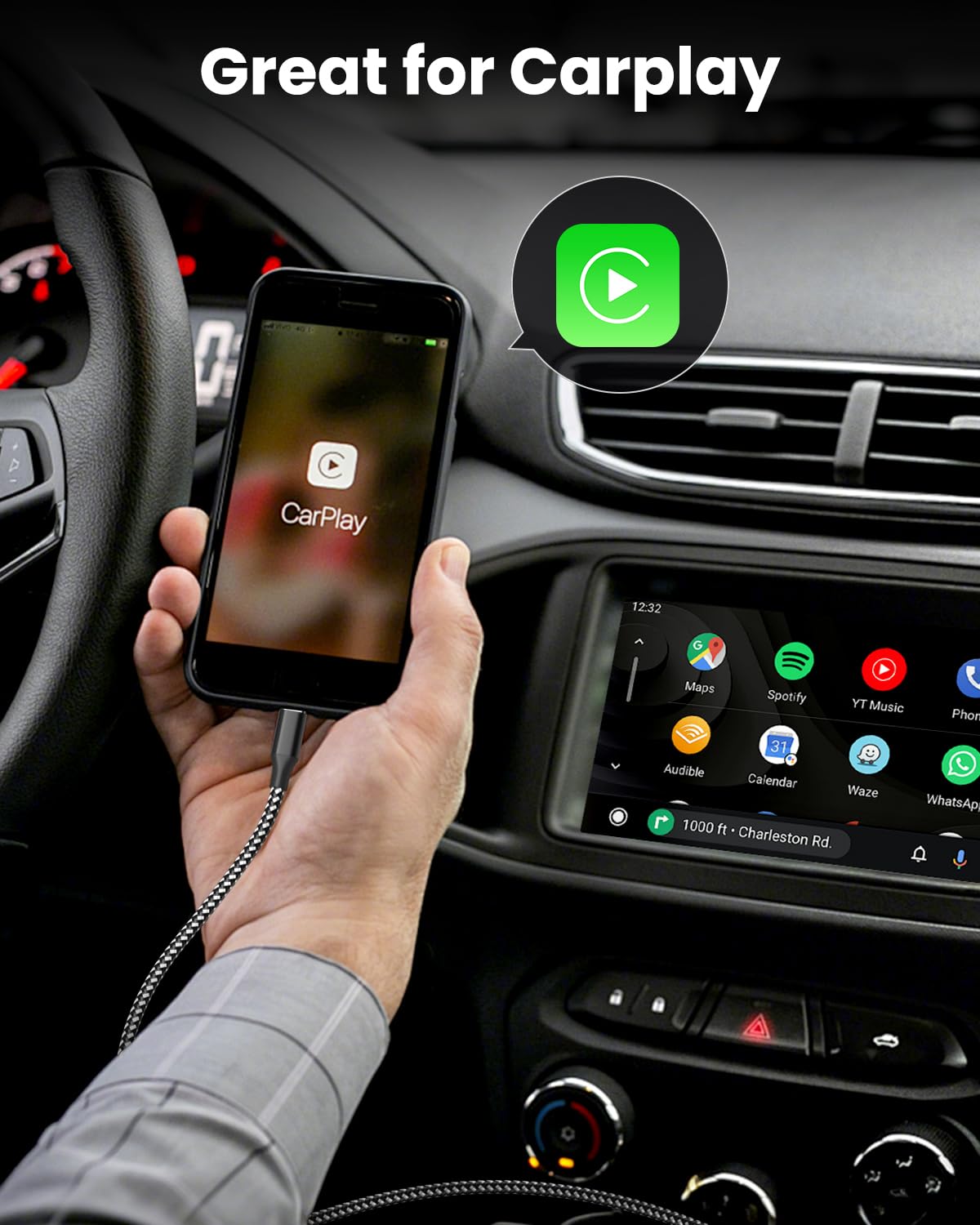 Thumbnail 5 de Bkayp USB-C Cable 10ft 3-Pack (60W Fast Charging, Braided Nylon, Data Sync) — USB-C to USB-C