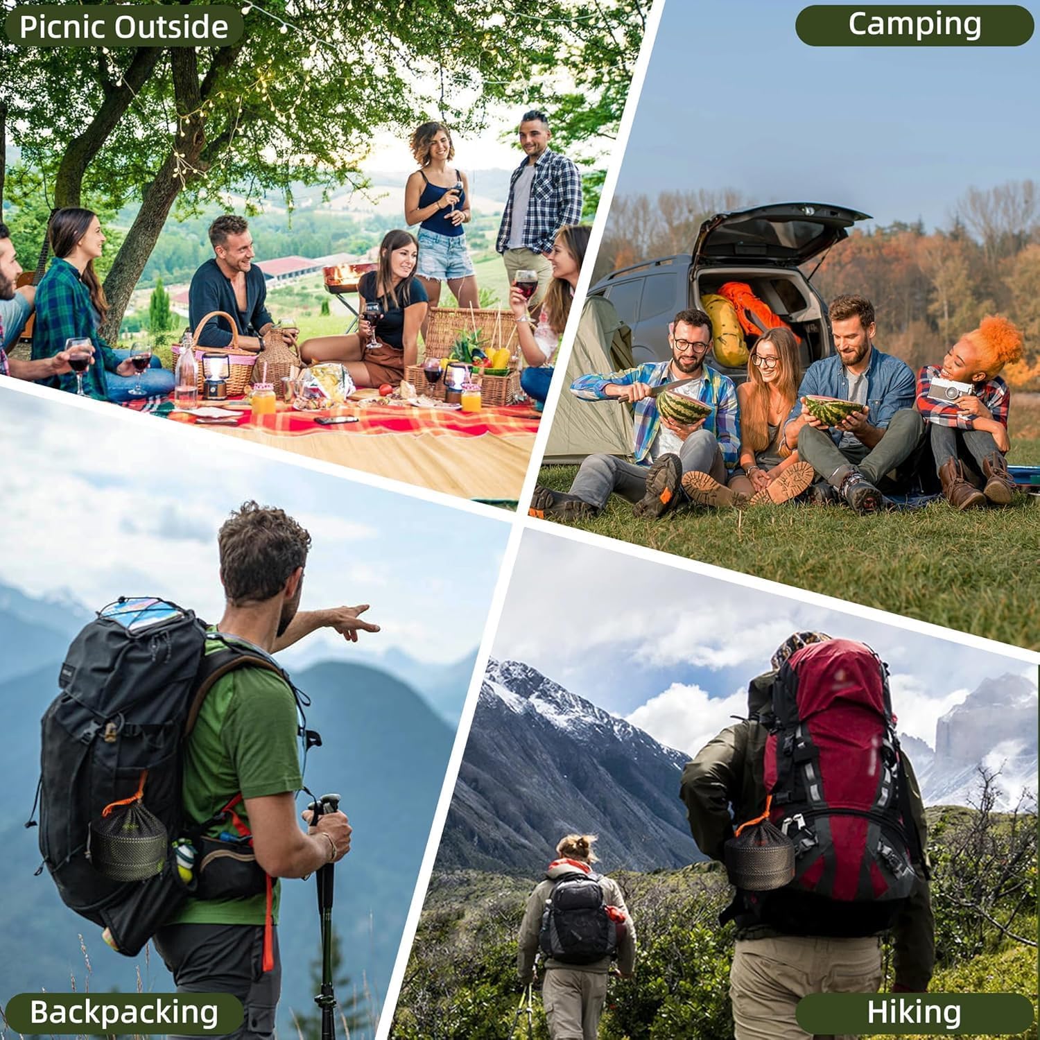 Detalle de aiGear CC01BK05 Camping Cookware Set for 1–2, with Pot, Pan and Kettle