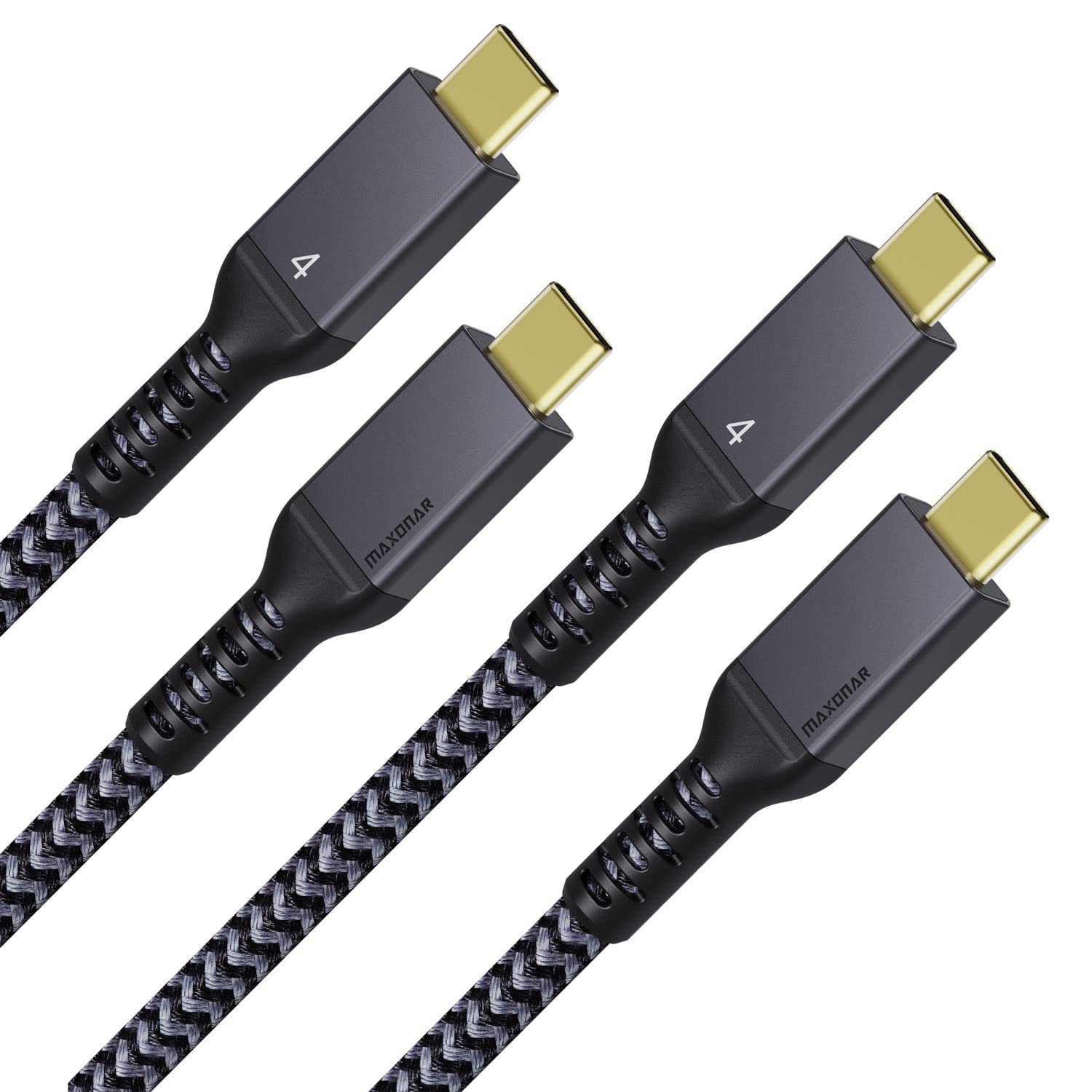 Detalle de Maxonar TH32-2 USB4 Cable 2-Pack, 40Gbps, 240W, 8K, Braided Nylon