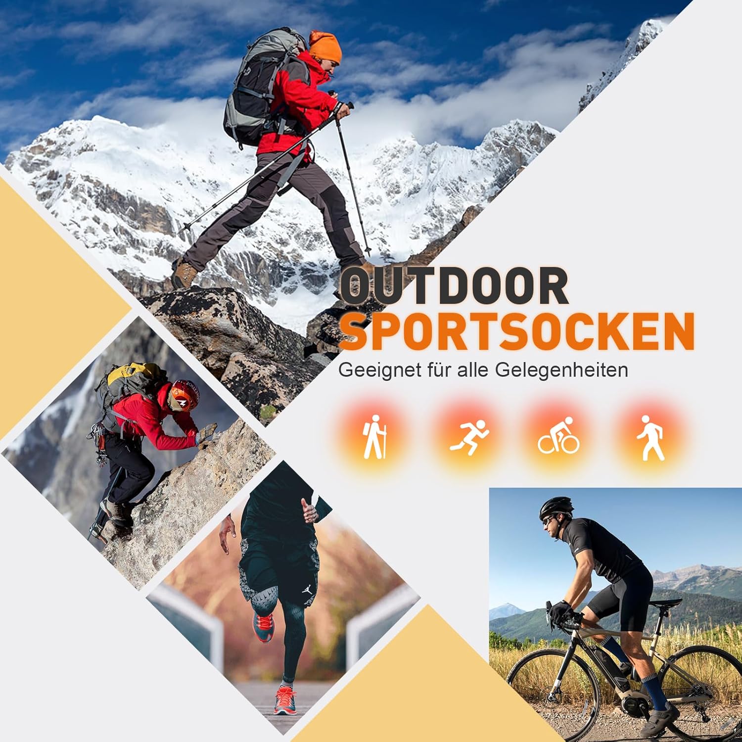 Thumbnail 6 de Niorasen Merino Wandersocken (3 Paar) – Sommer Outdoor & Trekkingsocken mit Anti-Blasen-Ausstattung
