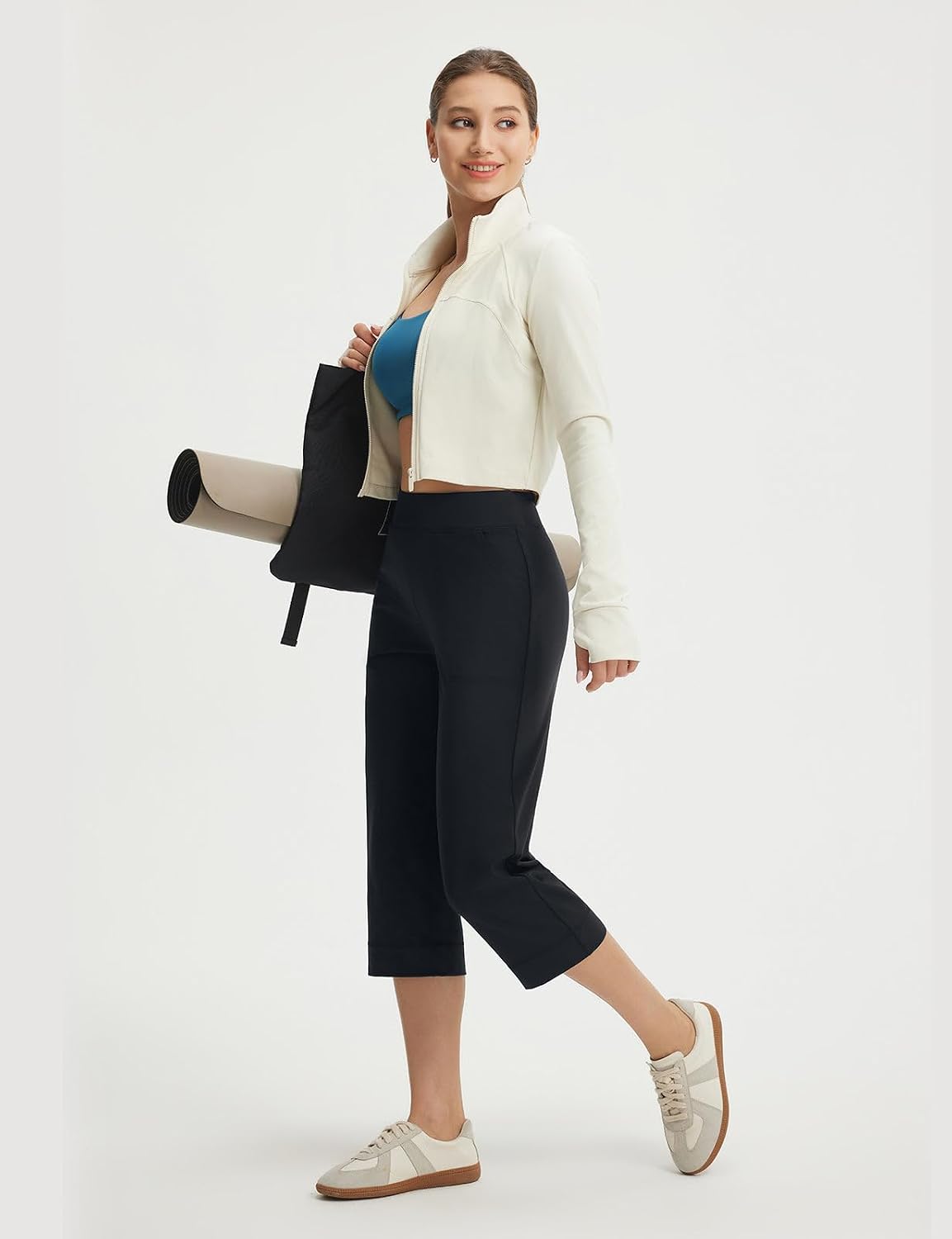 Thumbnail 6 de Baleaf Women's Capri Pants: High Waisted, Straight-Leg Yoga Capris with Pockets (21")
