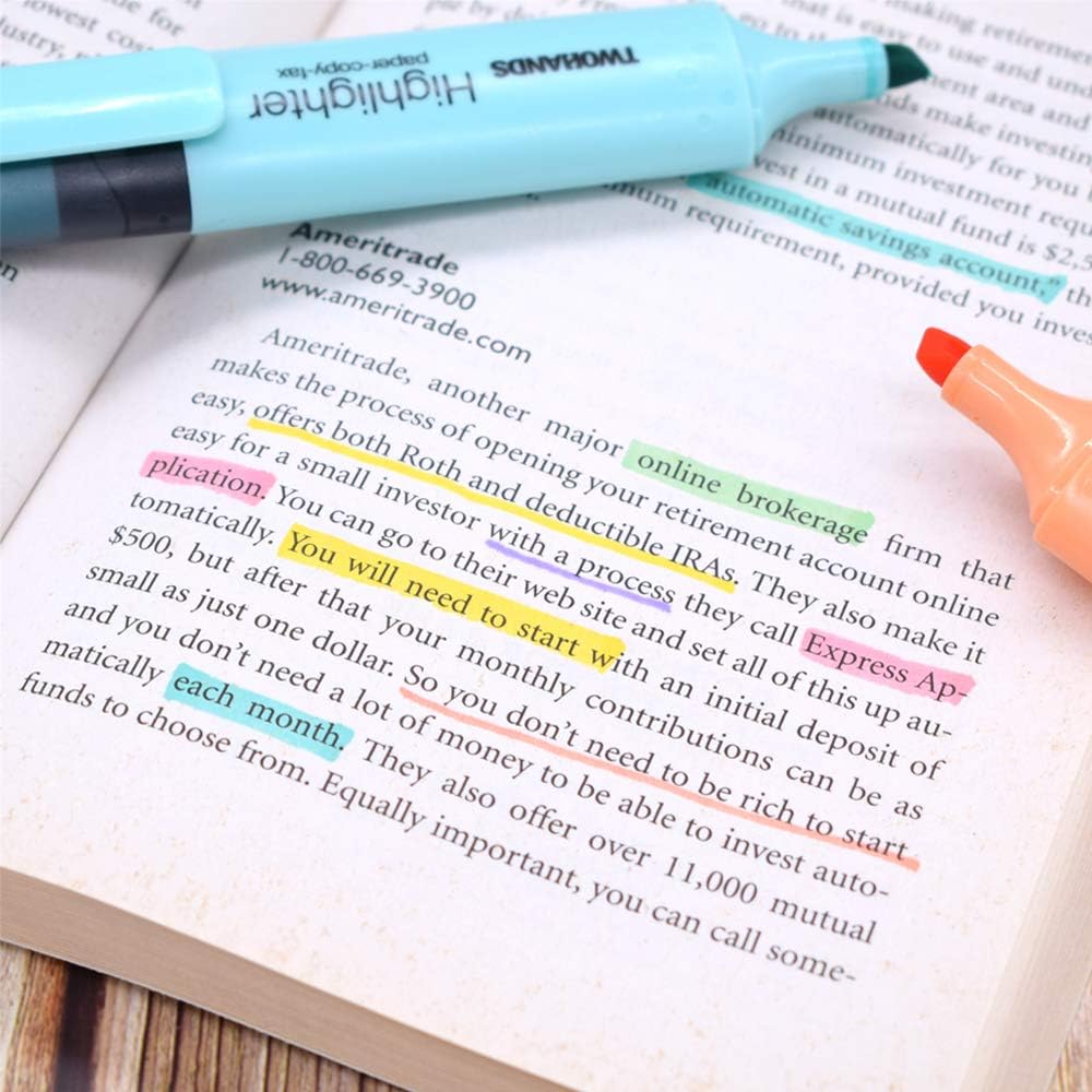 Detalle 2 de TWOHANDS 2109 Highlighters, 6 Pastel Colors, Chisel Tip