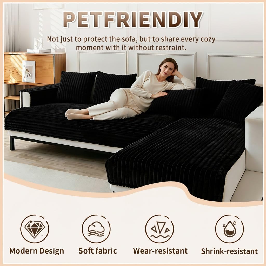 Detalle de ELEOPTION Sectional Sofa Covers, Flannel