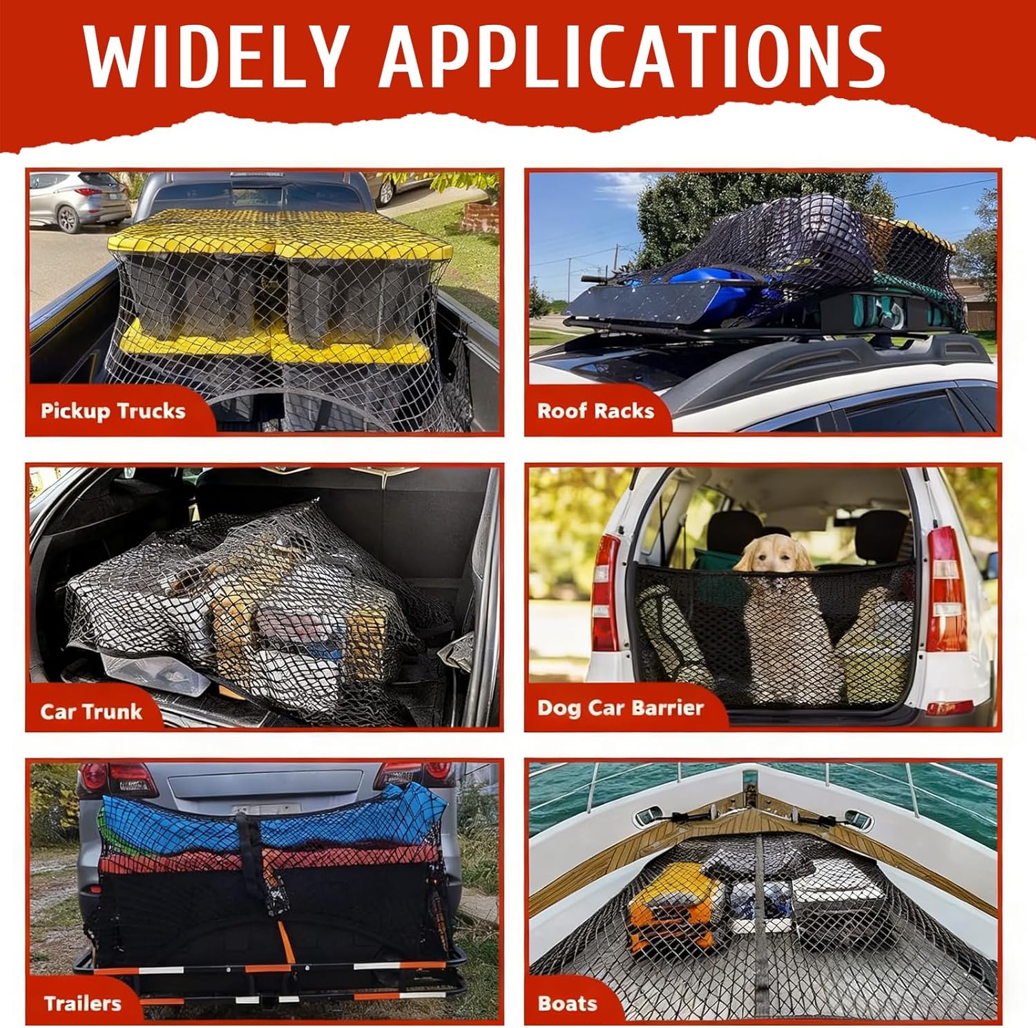 Detalle de Highly Elastic Cargo Net for Truck Beds (4x4 to 7x7) – Universal, Durable & Easy to Use