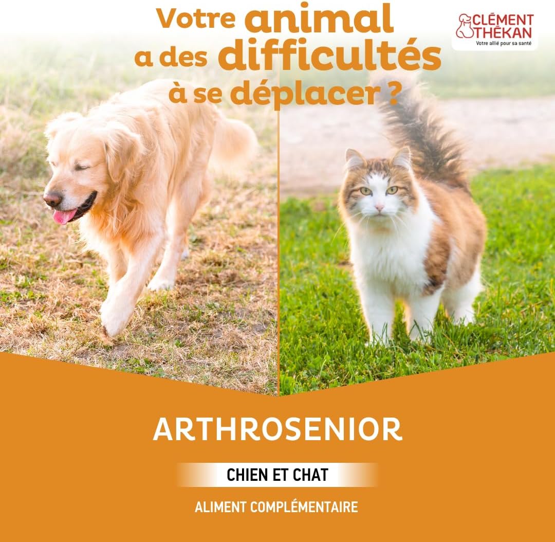 Detalle 2 de Clément Thékan Arthrosenior Grand Format 90 comprimés pour mobilité articulaire 🐶🐱