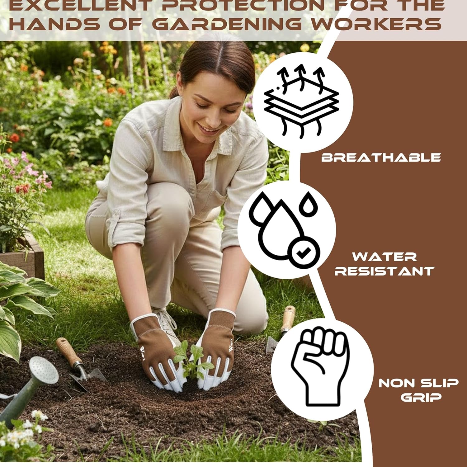 Thumbnail 3 de WFX Guantes de trabajo de cuero para jardinería talla S