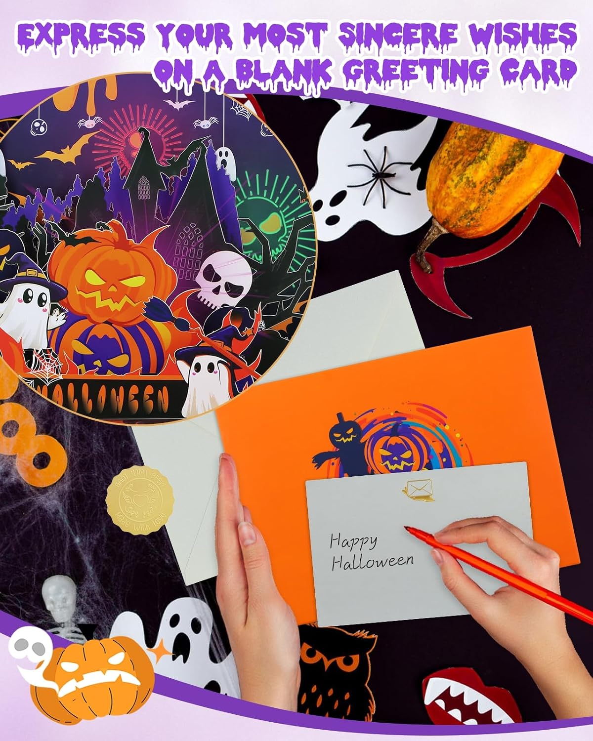Detalle 2 de FaCraft Musical Halloween Pop-Up Card with Synchronized Lights and Music