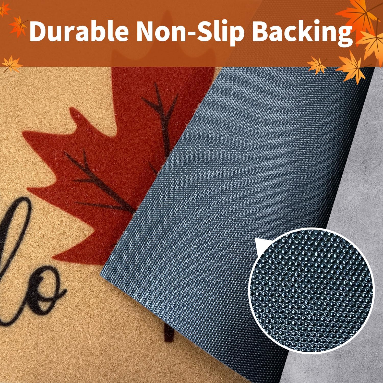 Detalle 2 de PKFEDR PK-DM-FBA Hello Fall Doormat, 24 x 36, Non-Slip Polyester