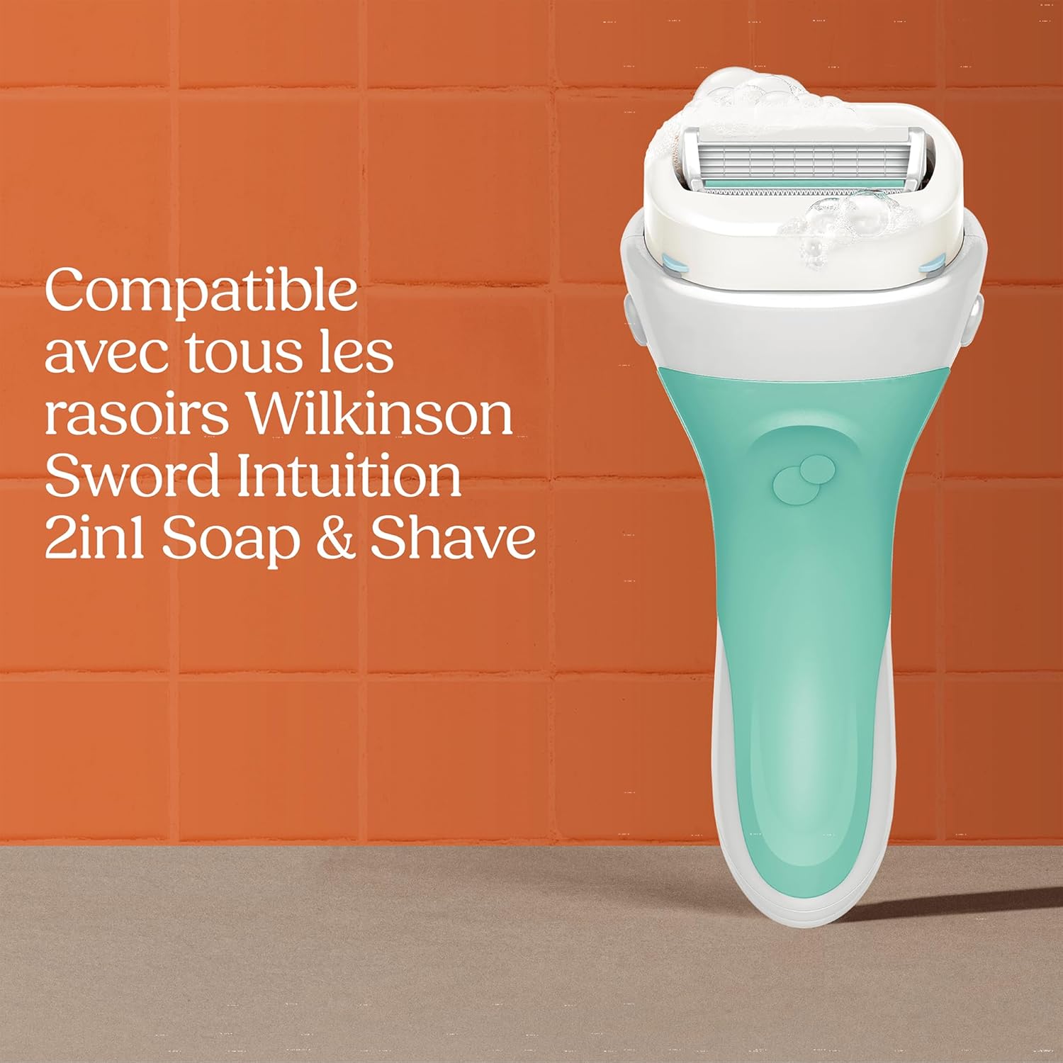Detalle de Wilkinson Sword Intuition 2in1 Soap & Shave Sensitive pour femme — 3 recharges + une offerte