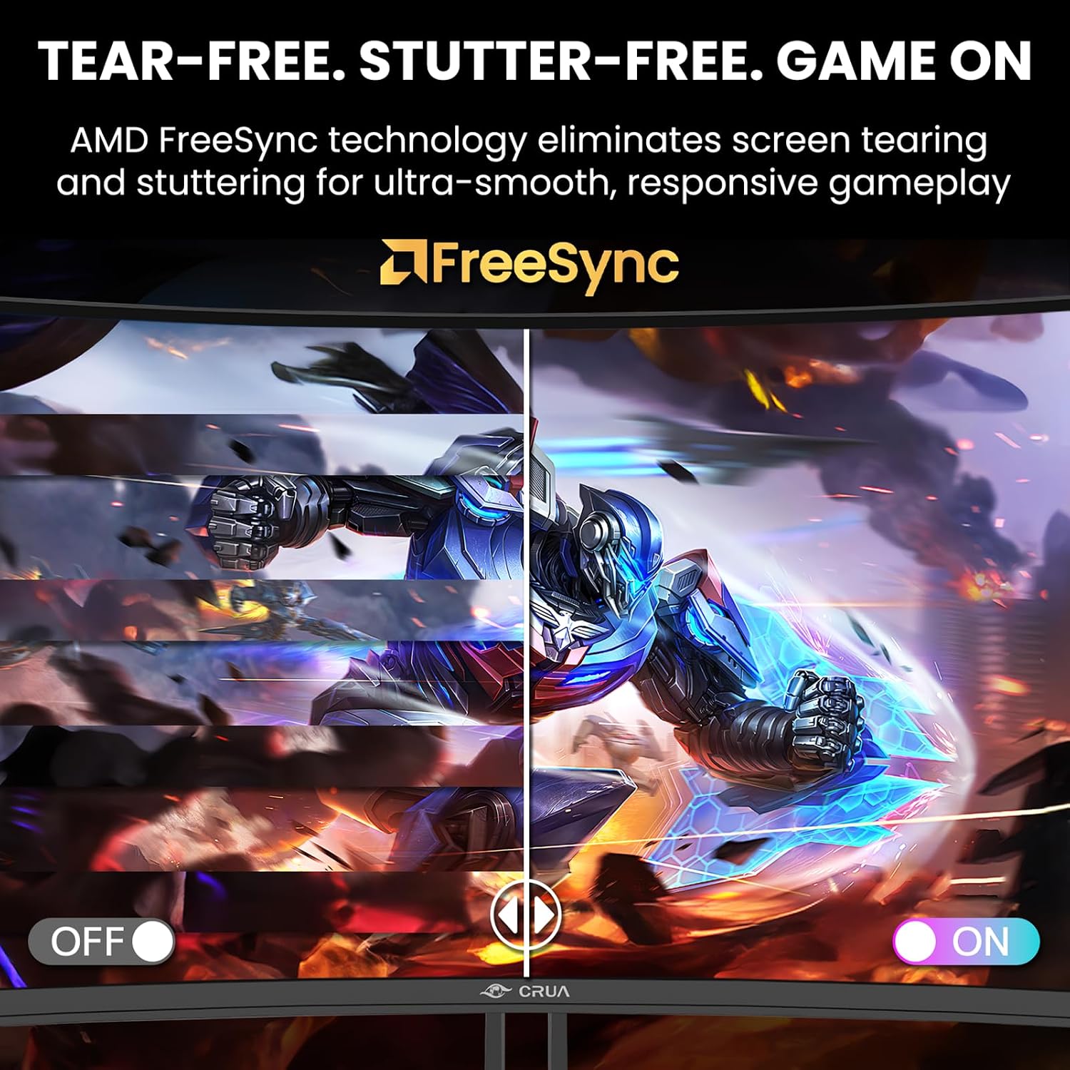Thumbnail 6 de CRUA 34" WQHD 240Hz Ultrawide Curved Gaming Monitor (1500R) with FreeSync, Built-In Speakers, and HDMI 2.1/DP 1.4