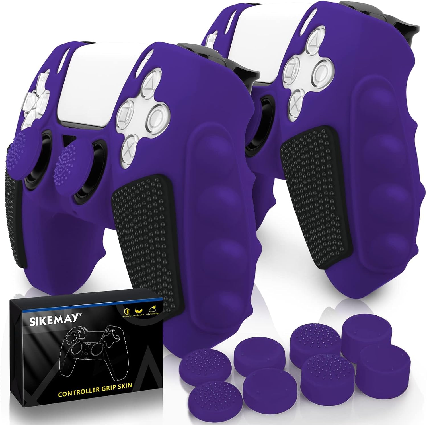 Detalle de SIKEMAY Anti-Slip PS5 Controller Skin + Thumb Grip Caps (2-Pack)