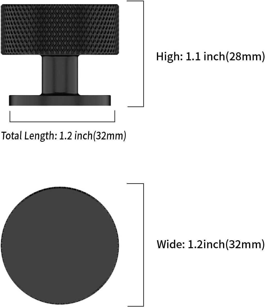 Thumbnail 5 de Amerdeco AM006 1.2in Matte Black Cabinet Knobs