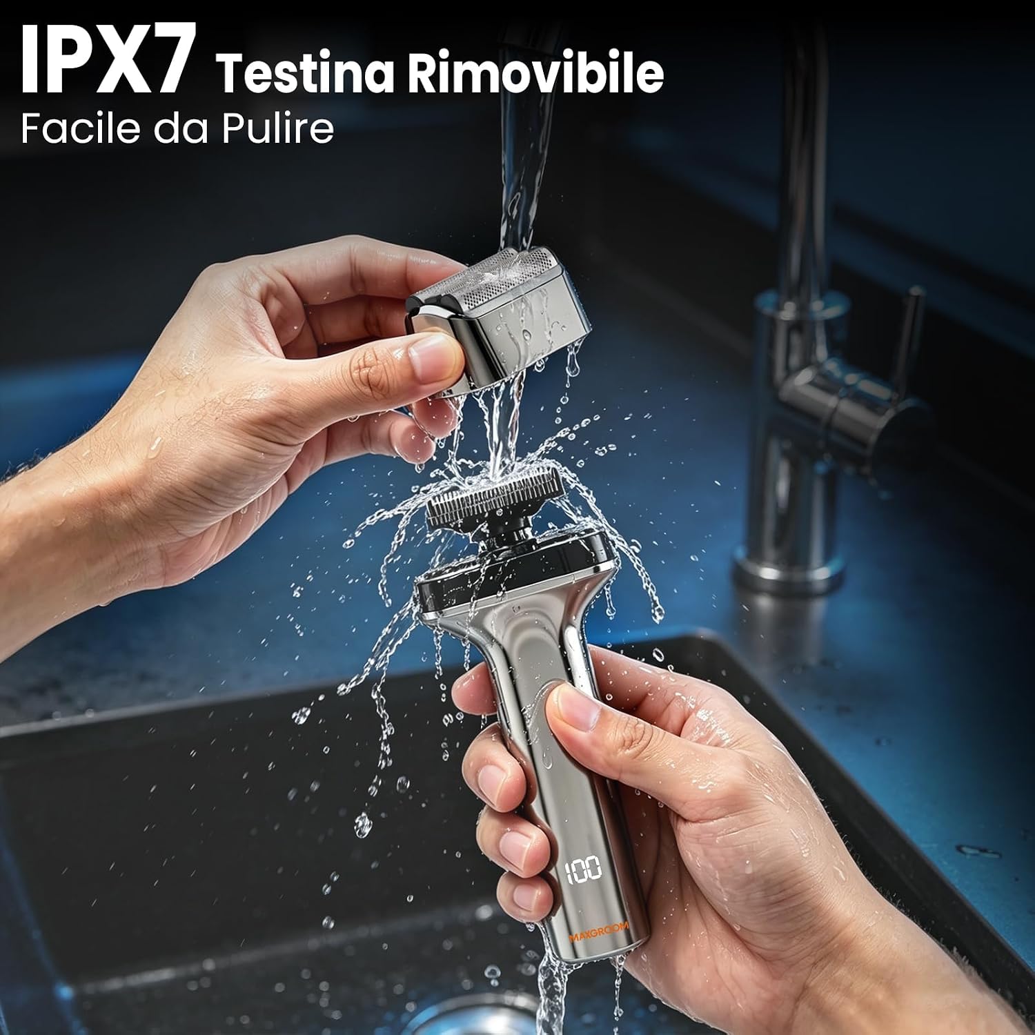 Thumbnail 6 de MAXGROOM Rasoio Elettrico Barba a 3 Testine Flottanti: potenza, igiene e portabilità