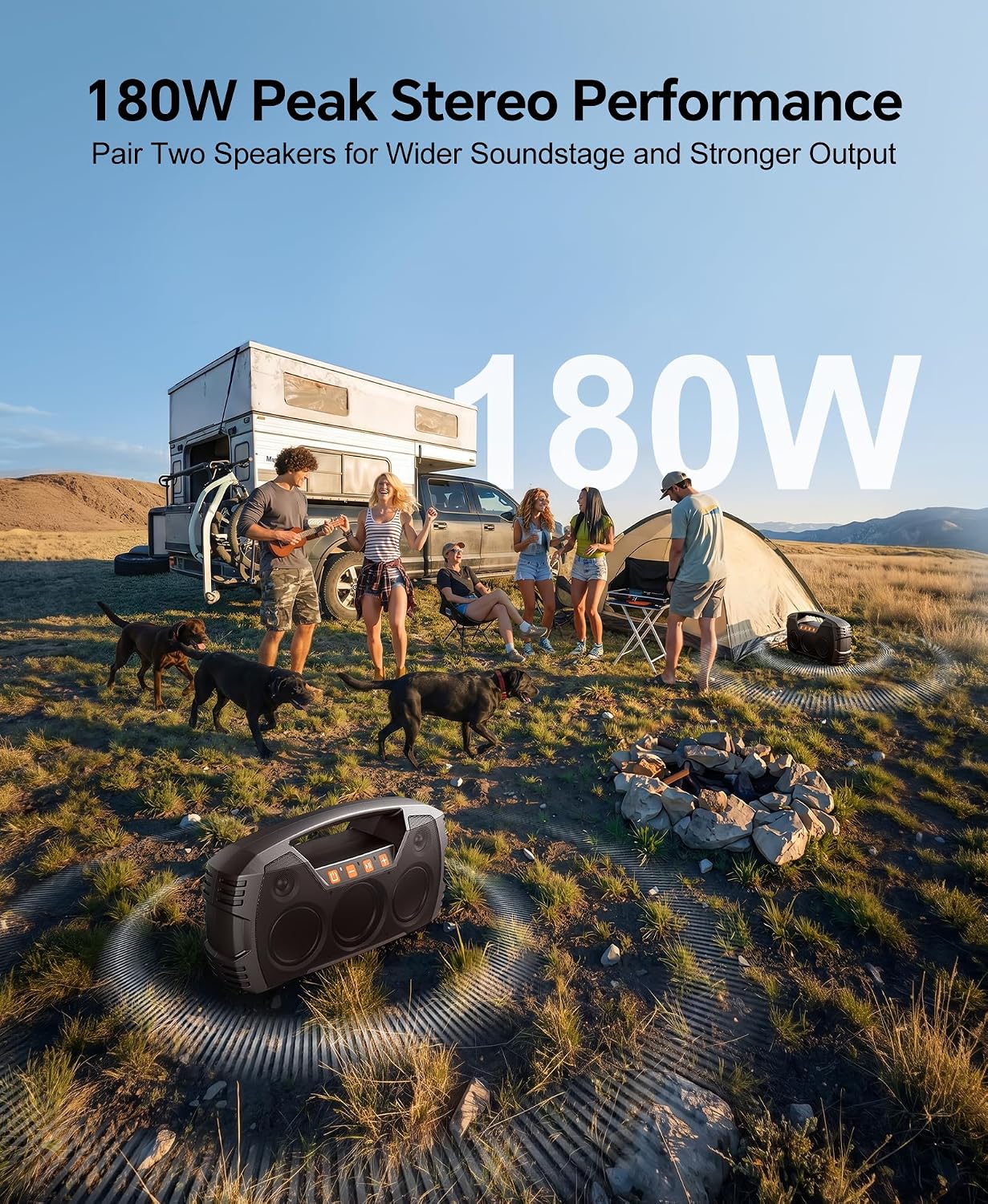 Thumbnail 6 de IPX7 Waterproof Outdoor Bluetooth Speaker by Houl Zallee (Dark Brown) — 90W Peak, 32H Playtime, Floating Design