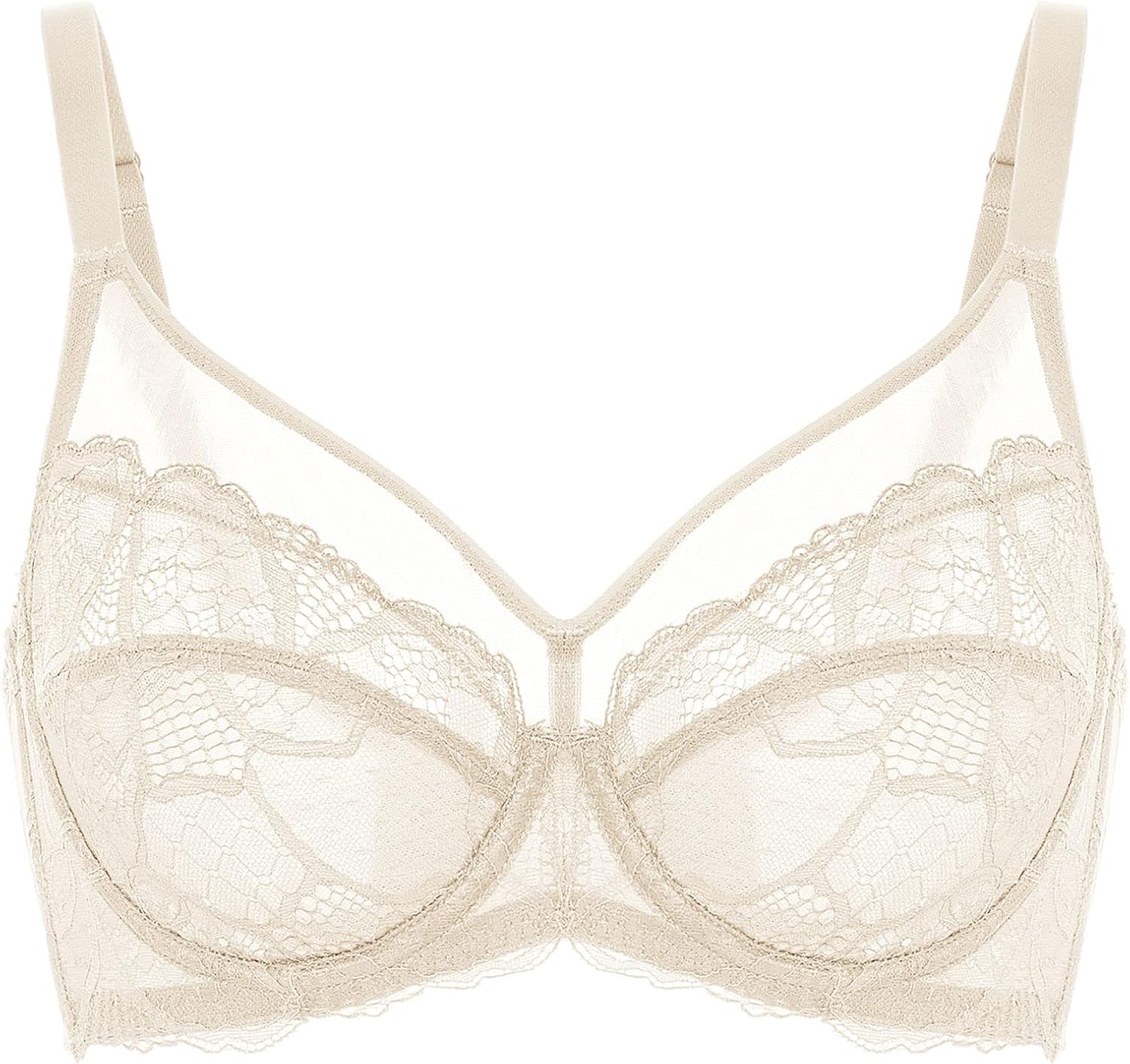 Thumbnail 6 de DOBREVA Women’s Lace Full Coverage Minimiser Bra (Unlined, Underwire) — plus size support