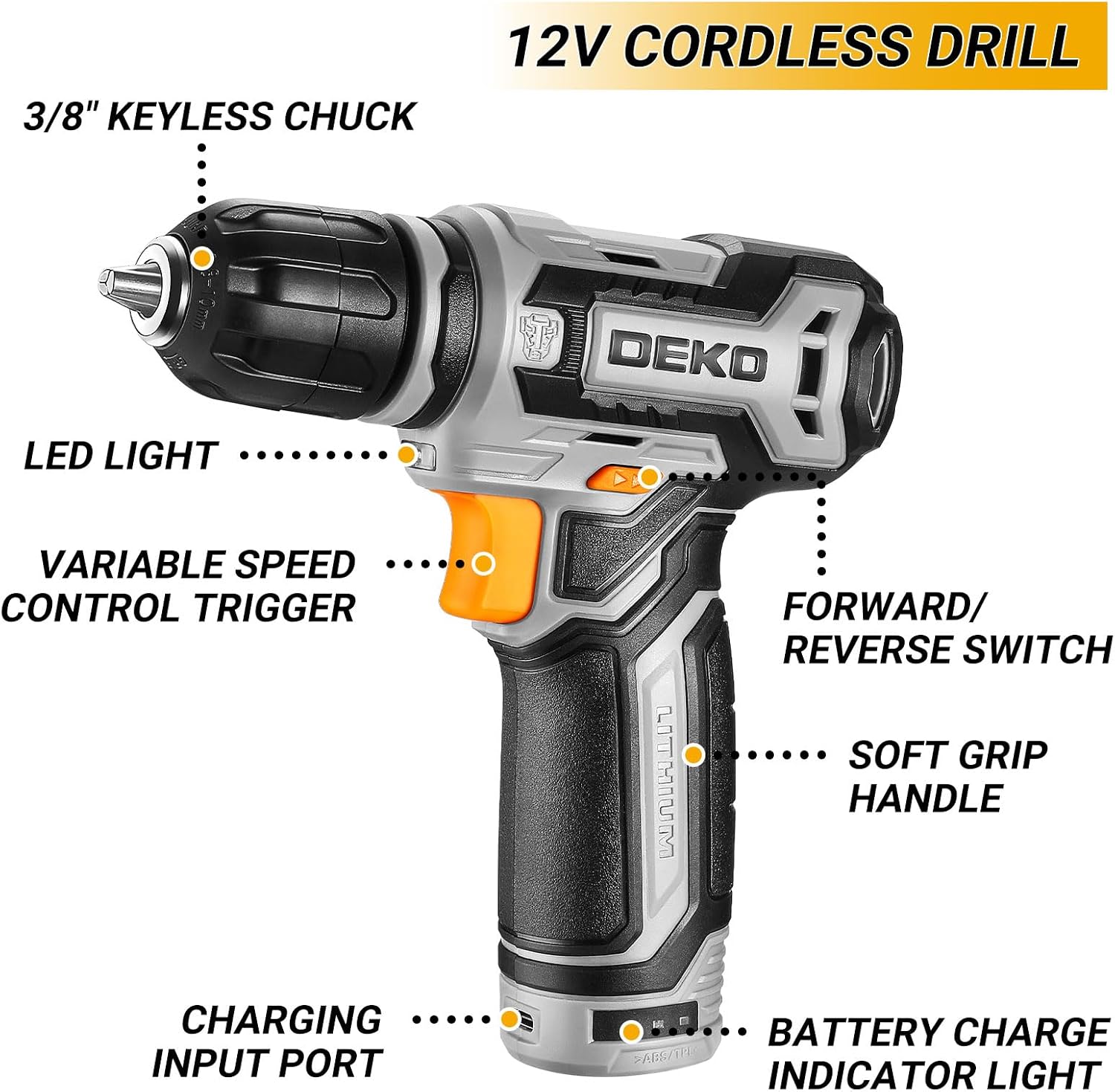 Thumbnail 3 de DEKO 238-teiliges Werkzeugset im Werkzeugkoffer mit Akku-Bohrschrauber (12 V) und Schubladen-Design