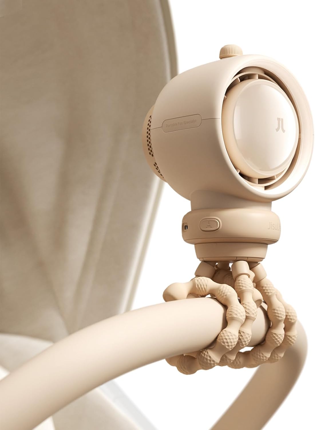 Thumbnail 6 de JISULIFE Ventilatore per passeggino grande a turbina senza pale, ricaricabile con Air Turbo e luce notturna