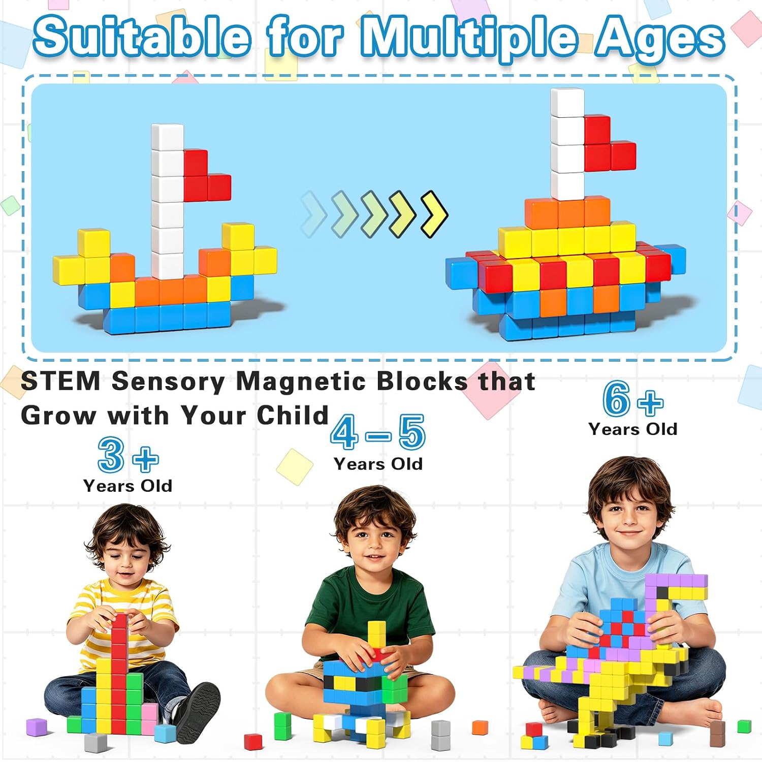 Thumbnail 2 de Apluses Magnetic Blocks magnetic building set for ages 3+