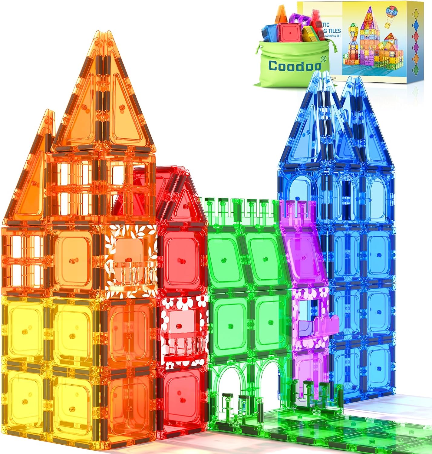 Detalle de Coodoo 60-piece Magnetic Tiles STEM Toy 🧩