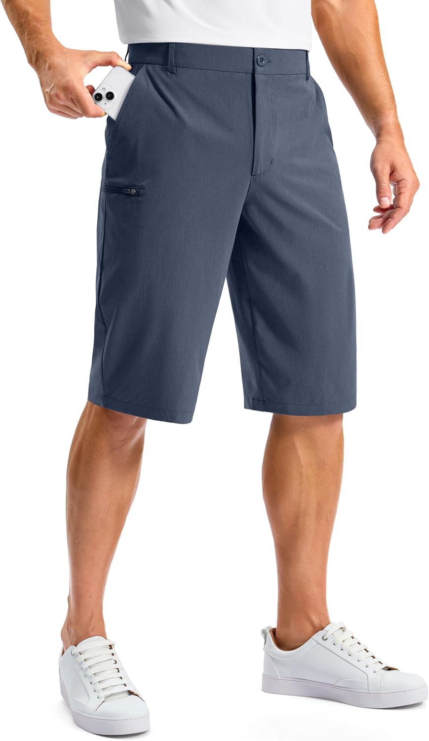 Detalle de Pudolla Men's Golf Shorts with 4 Pockets—11"/13" Inseam, Lightweight Quick-Dry Hybrid Shorts