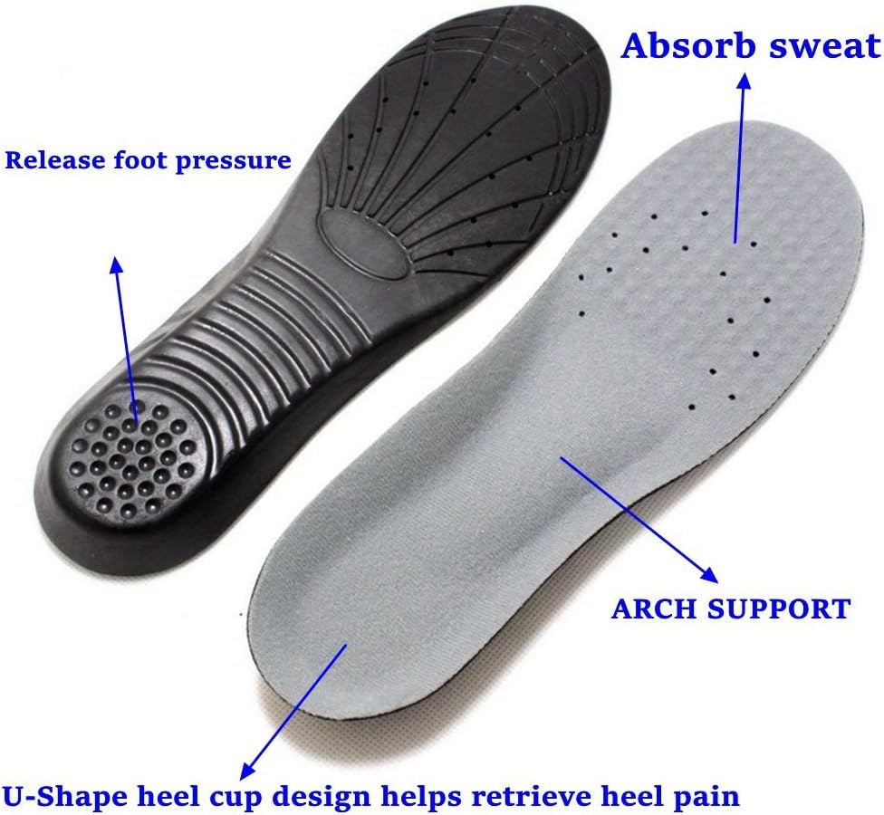 Detalle de Amitataha 0099 Memory Foam Insoles, High-Arch Support, Trim-to-Fit, Size L
