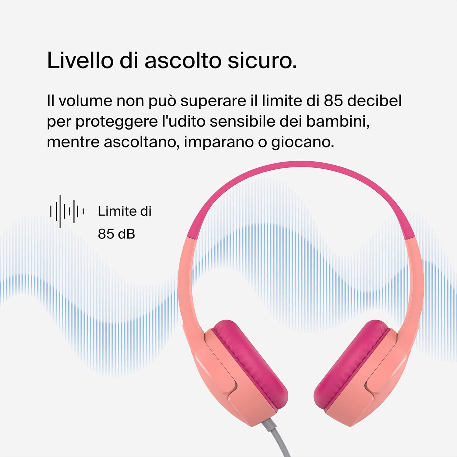 Thumbnail 1 de Belkin SoundForm Mini: Cuffie on-ear rosa per bambini con microfono (3,5 mm) – affidabili per scuola e giochi