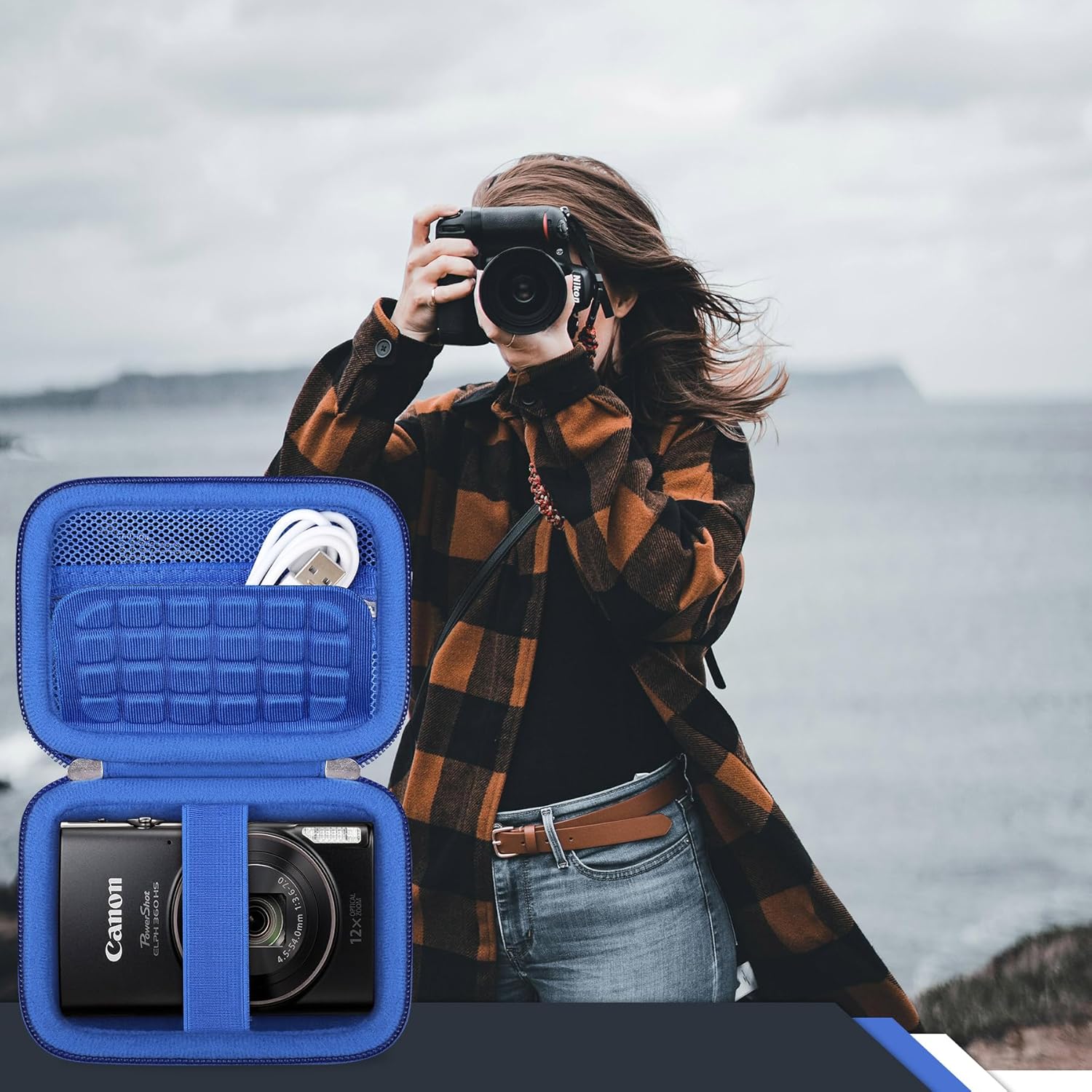 Thumbnail 6 de RAIALL Carrying Case for Canon IXUS 185/285 and Sony Cybershot W830 – Blue