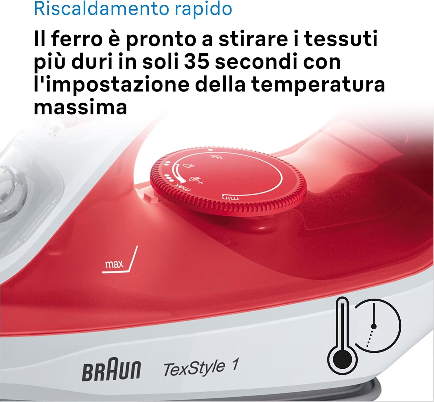 Thumbnail 6 de Braun TexStyle 1 SI 1019: ferro da stiro a vapore con rivestimento antiaderente