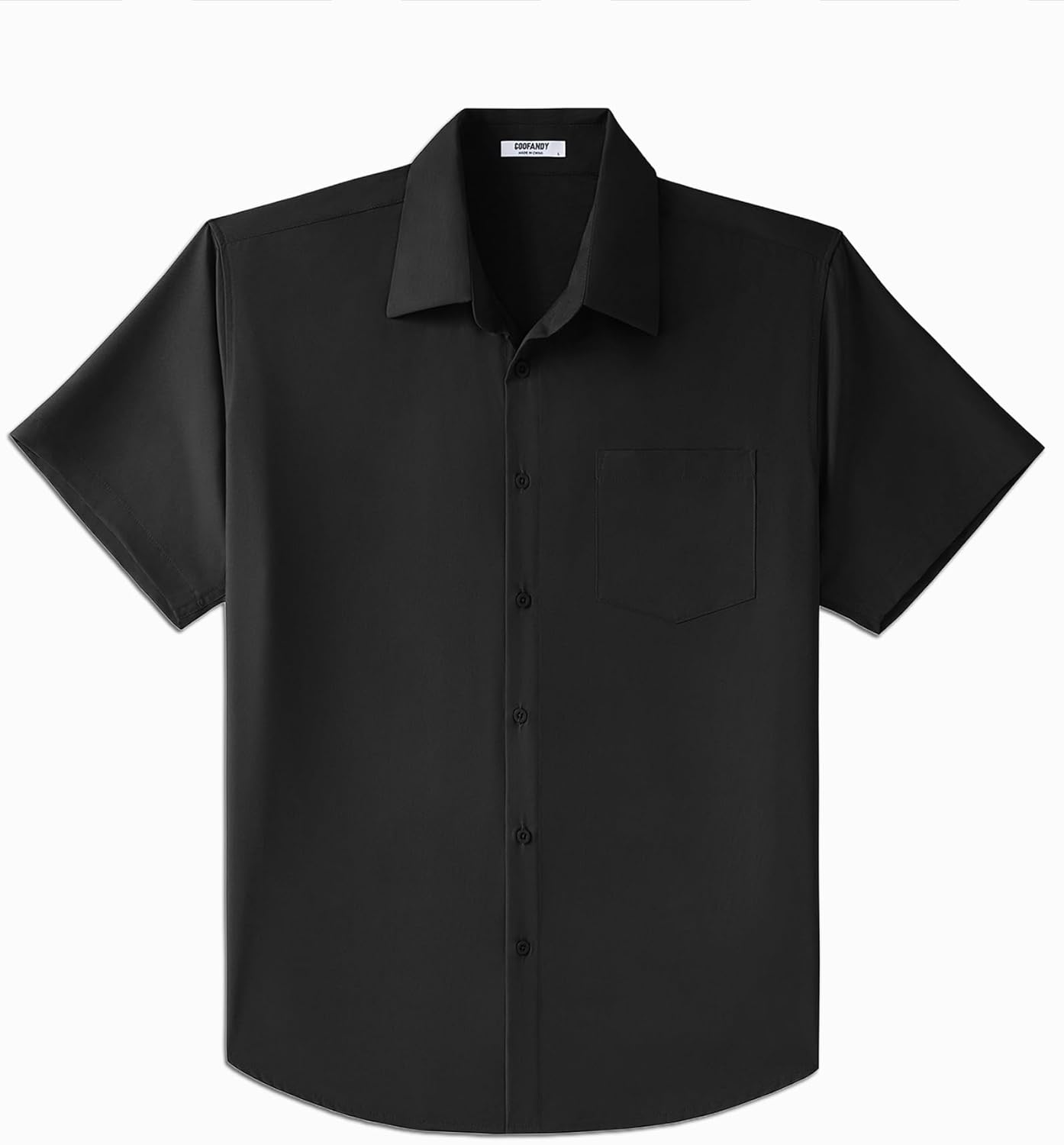 Detalle de COOFANDY Big & Tall Short Sleeve Button-Down Dress Shirt