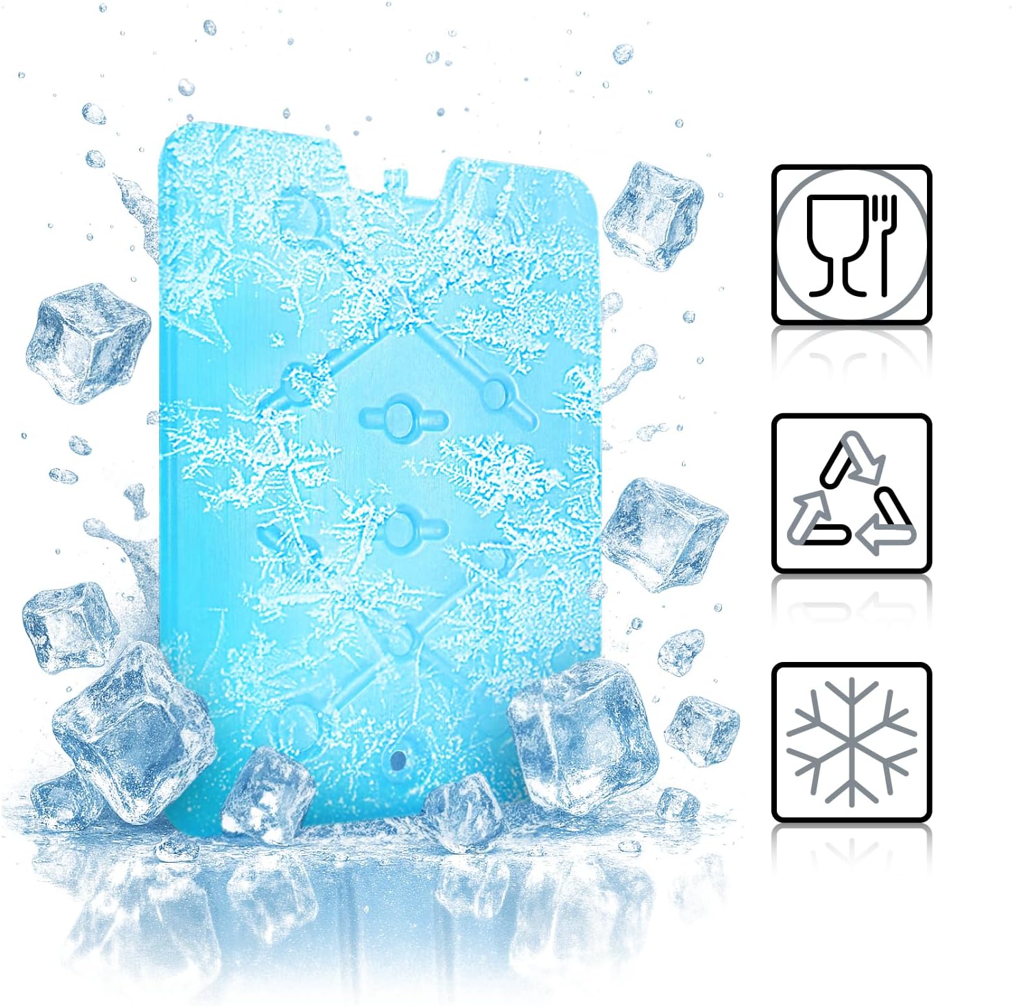 Thumbnail 2 de com-four® 4X Pack réfrigérant Extra Plat – Grand élément réfrigérant, peu encombrant et idéal pour glacière ou sac isotherme