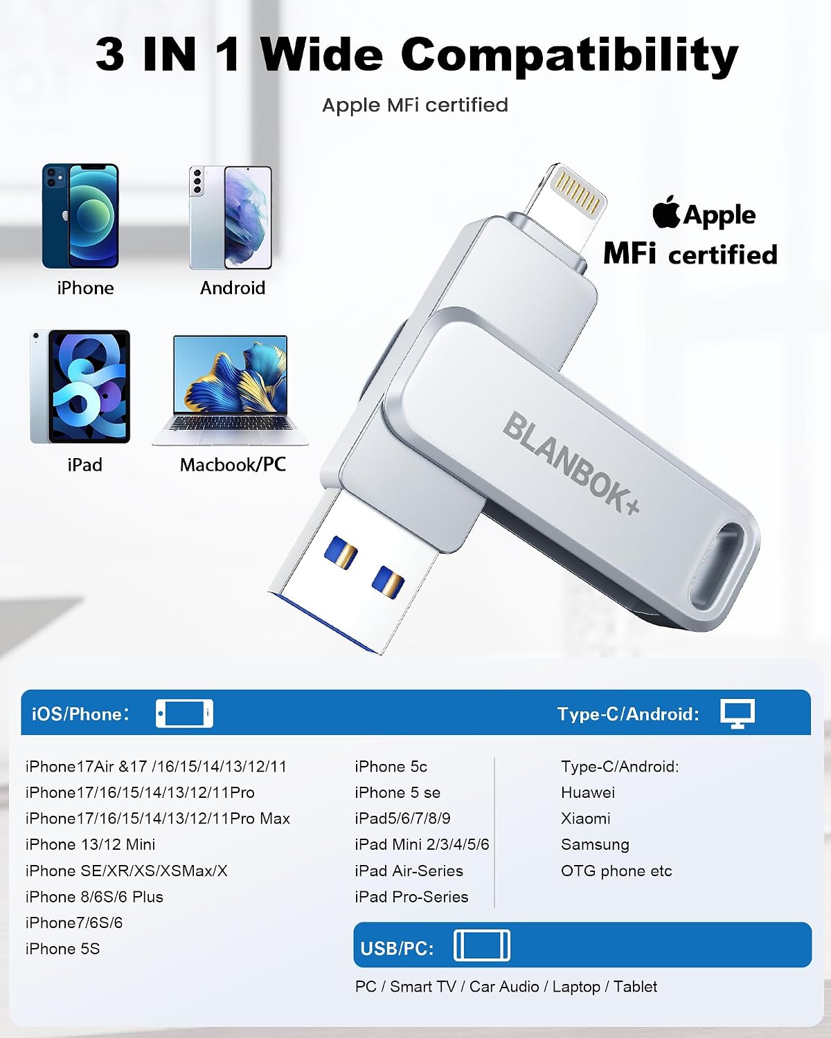 Thumbnail 6 de BLANBOK+ MFI Memory Stick 512GB for iPhone
